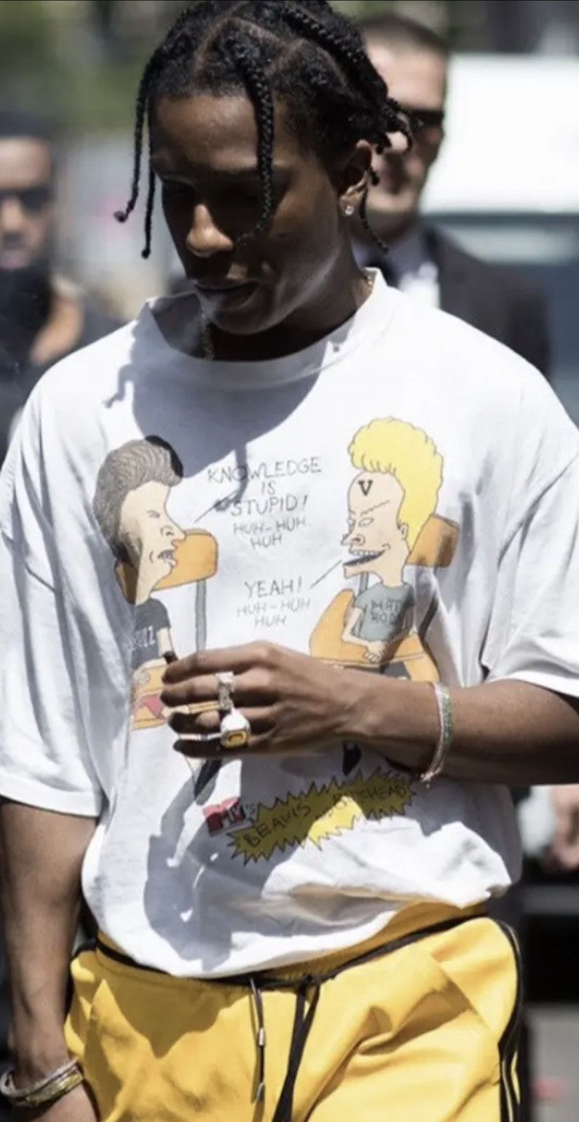 Vintage Vinta Beavis And But-Head Asap Rocky White T-Shirts Size US M / EU 48-50 / 2 - 2 Thumbnail