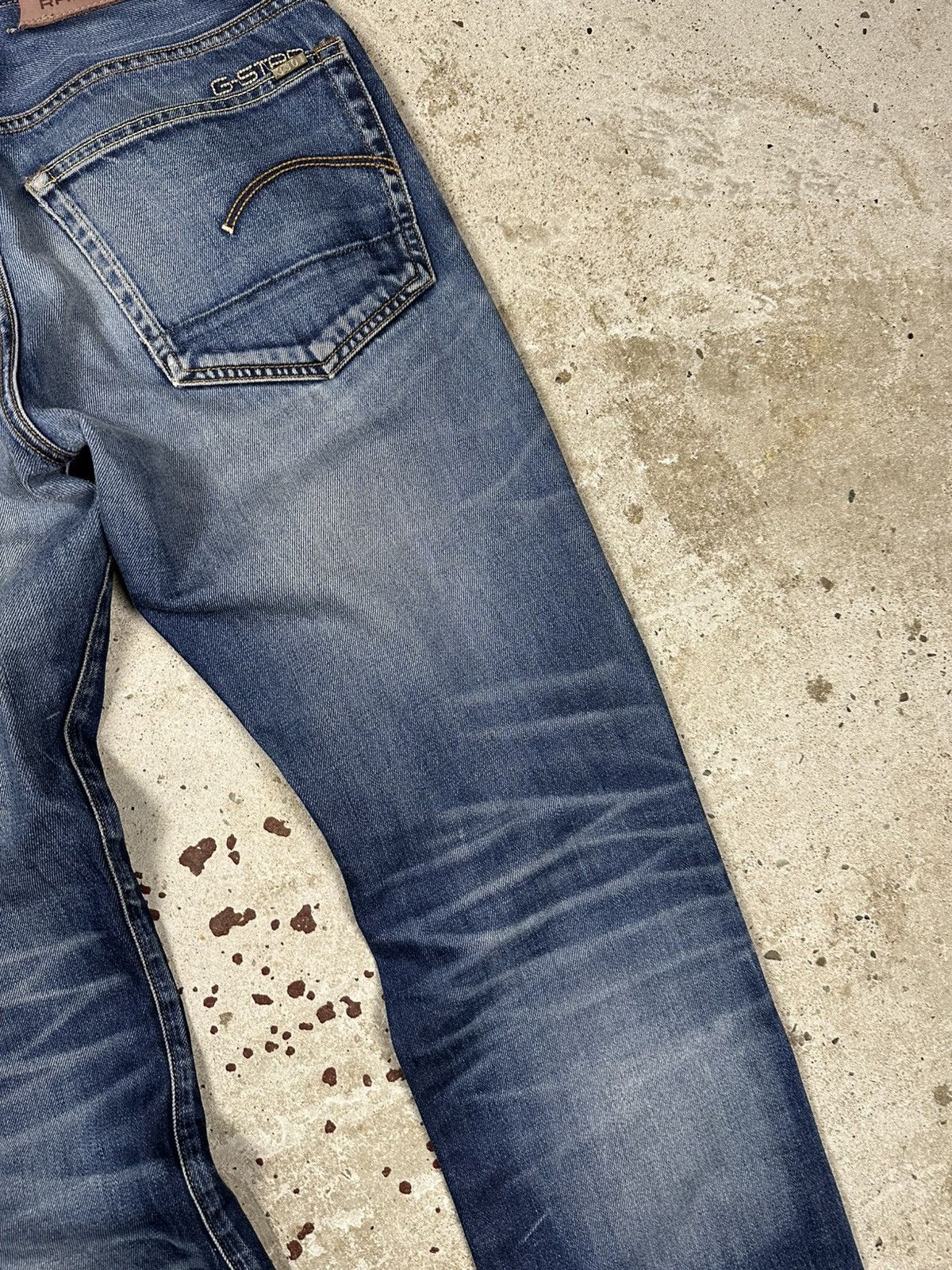 G-Star × Japanese Brand × Vintage Vintage Y2K G Star Raw 3301 Washed Navy Denim Pants Jeans Size US 30 / EU 46 - 13 Thumbnail