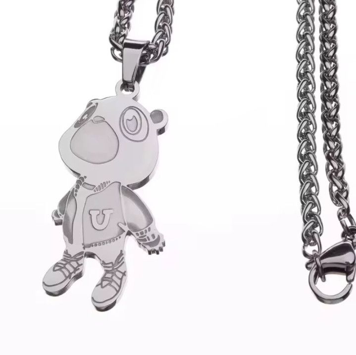 Jewelry stainless steel bear Necklace Post Grunge Punk Chain vintage Size ONE SIZE - 1 Thumbnail