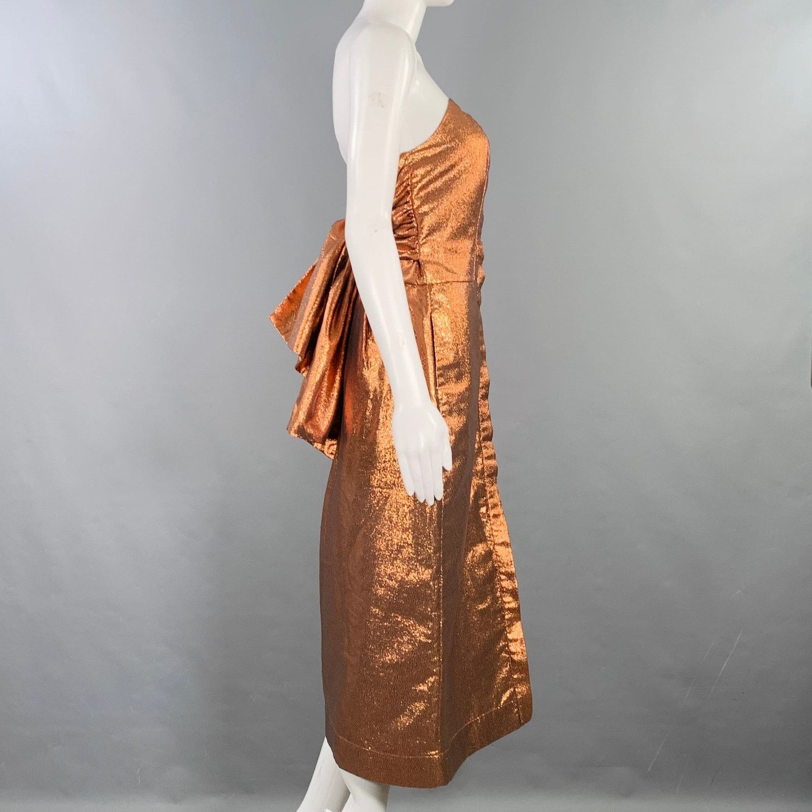 Other Size S Gold Metallic Shiny Strapless Cocktail Dress Size S / US 4 / IT 40 - 2 Thumbnail