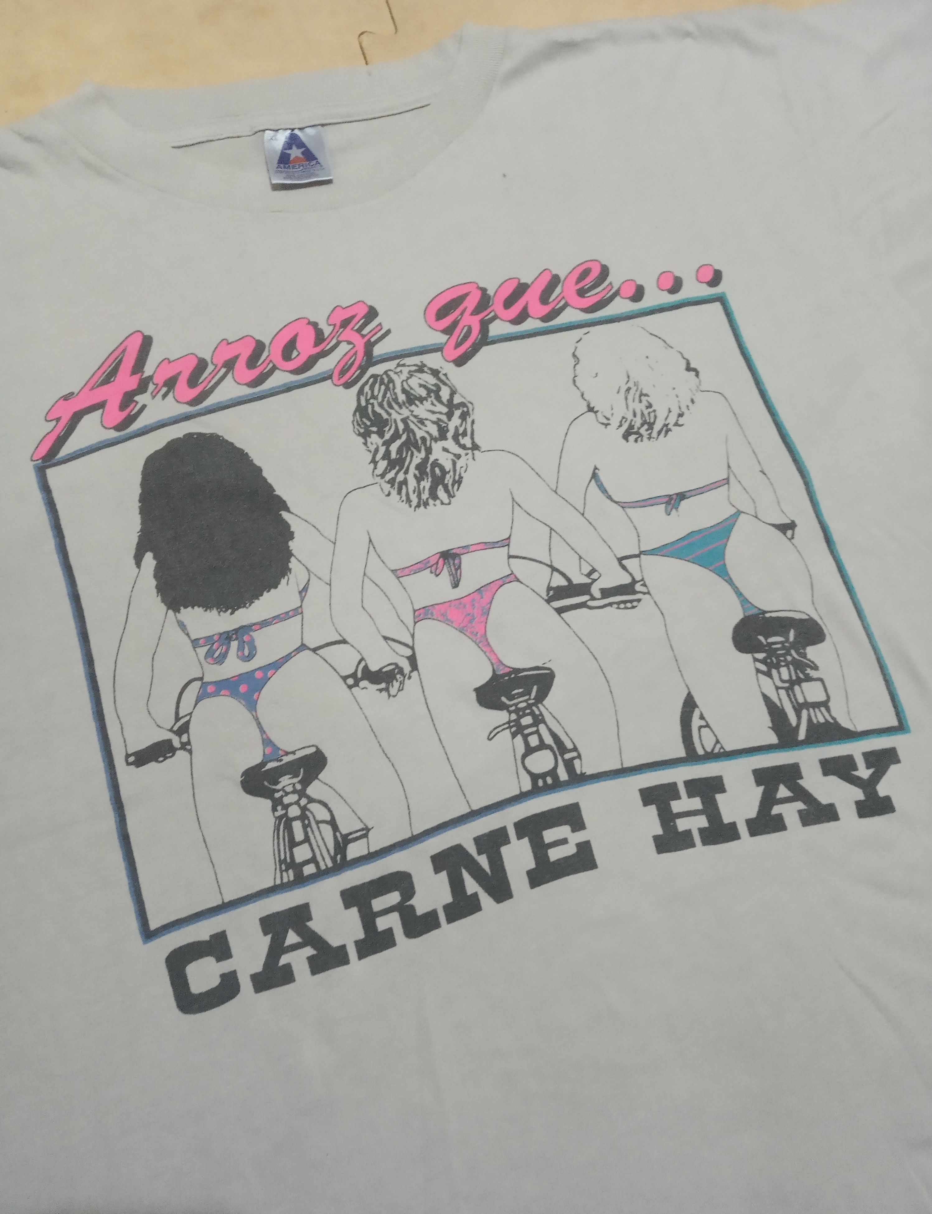 Vintage 80s Arroz Que Carne Hay Size US XL / EU 56 / 4 - 2 Thumbnail