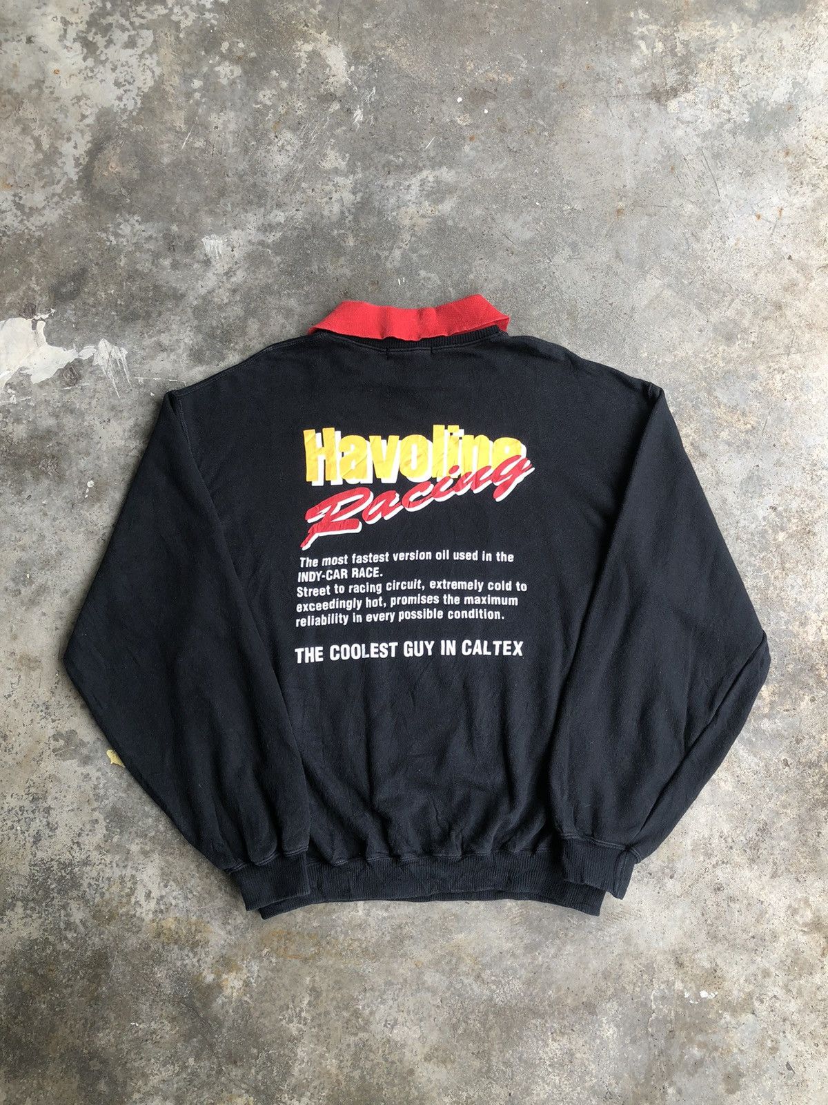 Vintage 💥Vintage Caltex Havoline Racing Big Logo Poem Sweatshirt Size US M / EU 48-50 / 2 - 11 Thumbnail