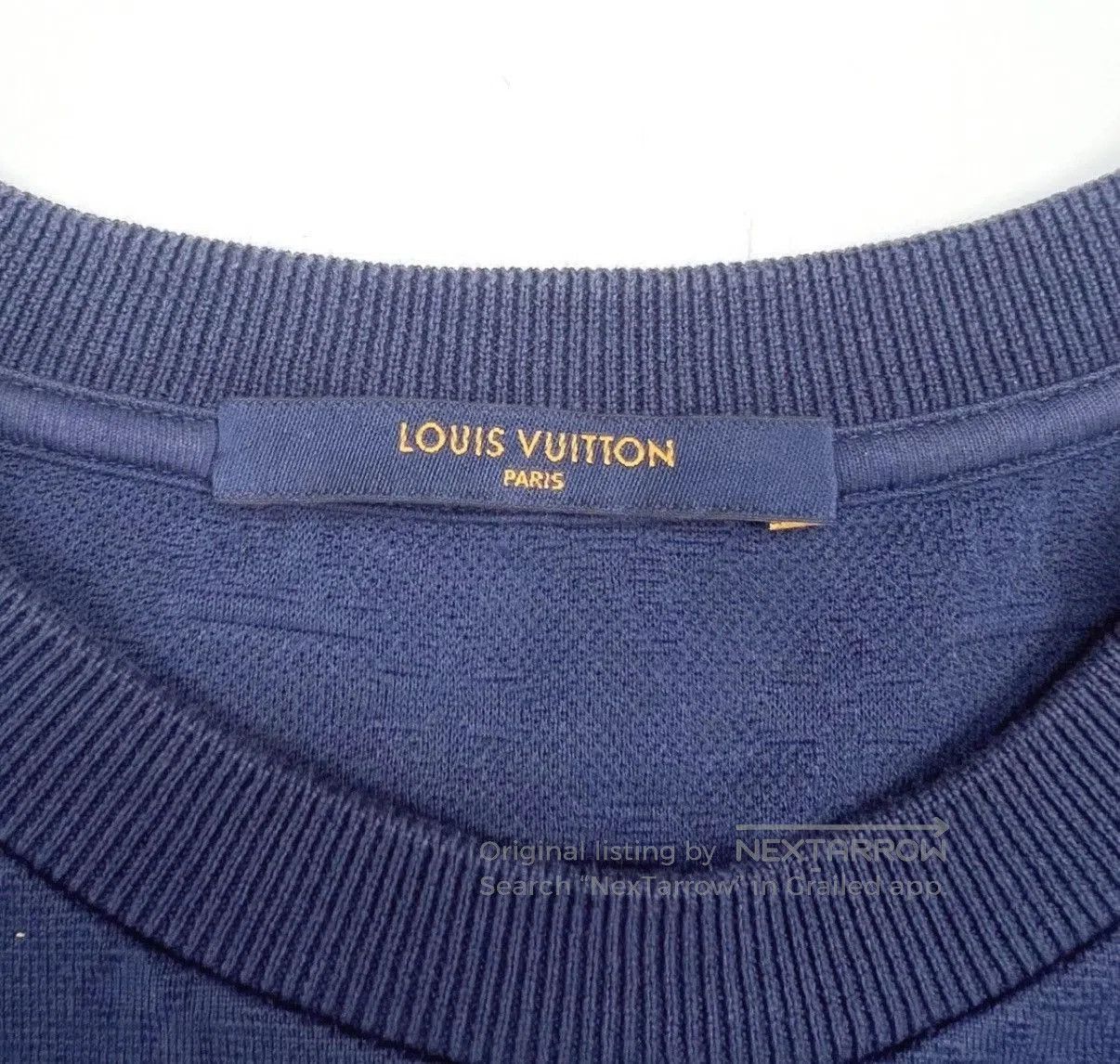 Louis Vuitton Blue Short-Sleeve Embossed Pattern T-Shirt with Pocket. Size US S / EU 44-46 / 1 - 4 Thumbnail