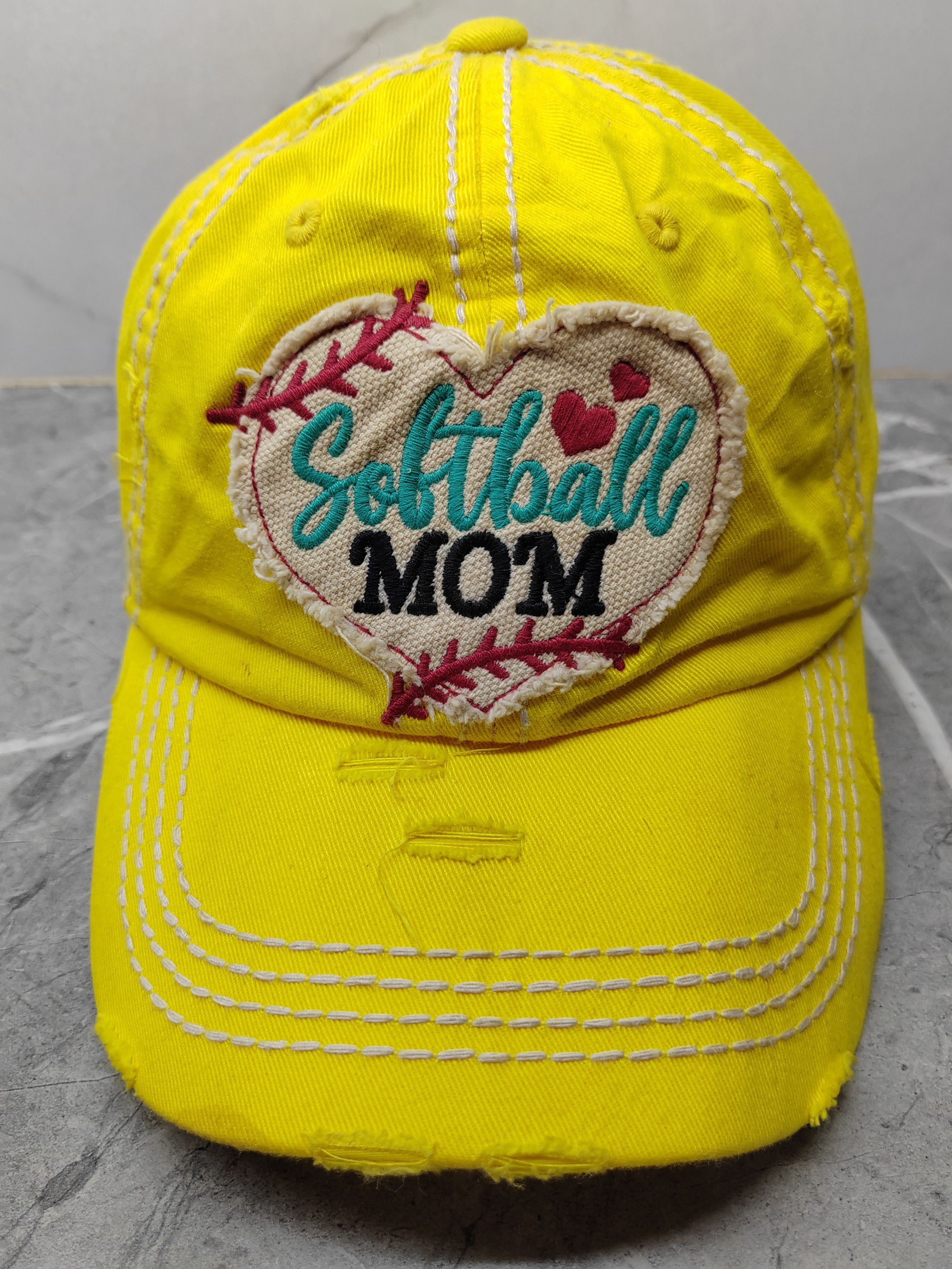 Japanese Brand Vintage Softball Mom Distressed Style Cap Hat Size ONE SIZE - 2 Thumbnail