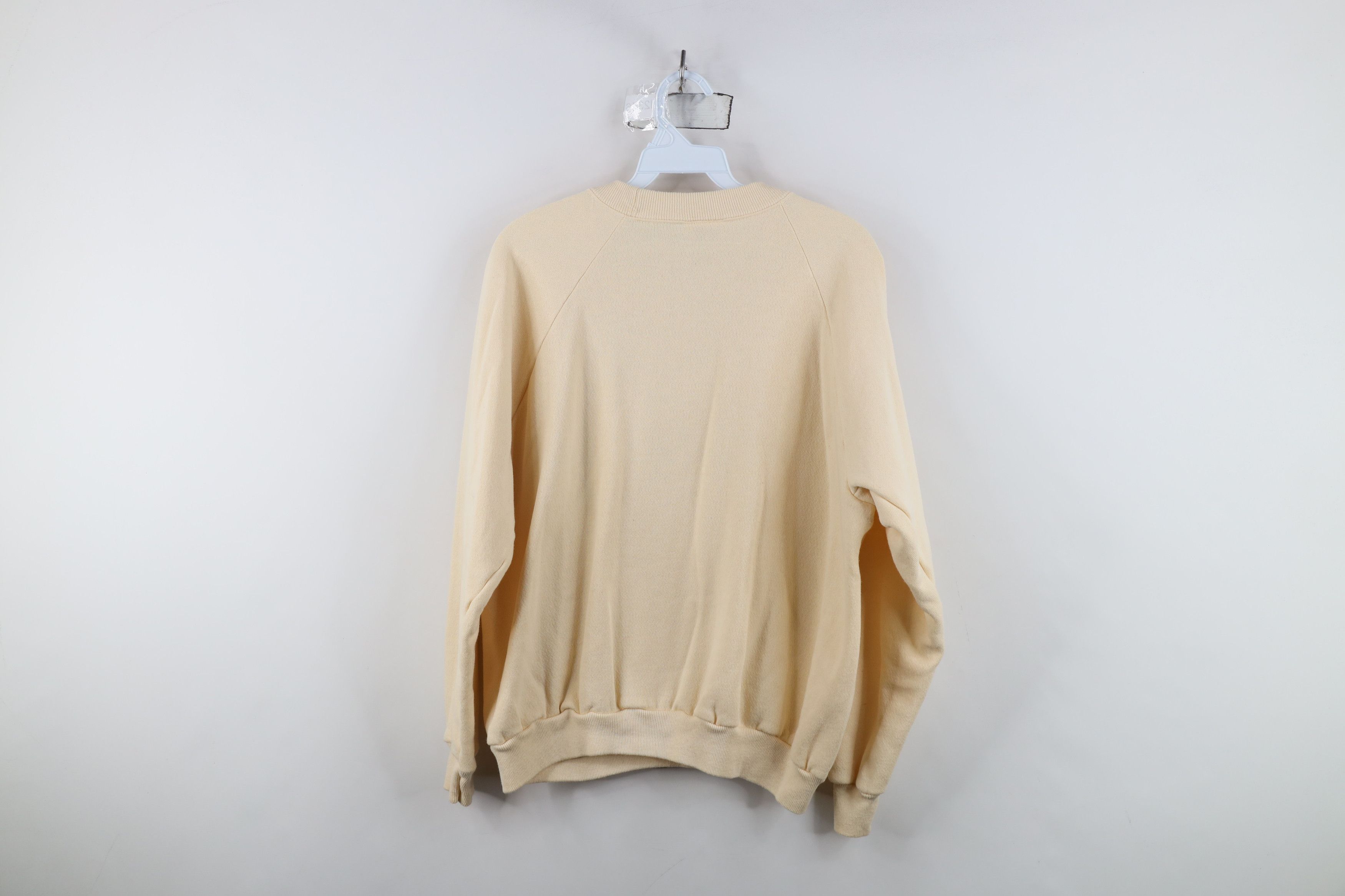 Vintage Vintage 90s Streetwear Blank Crewneck Sweatshirt Beige USA Size L / US 10 / IT 46 - 12 Thumbnail