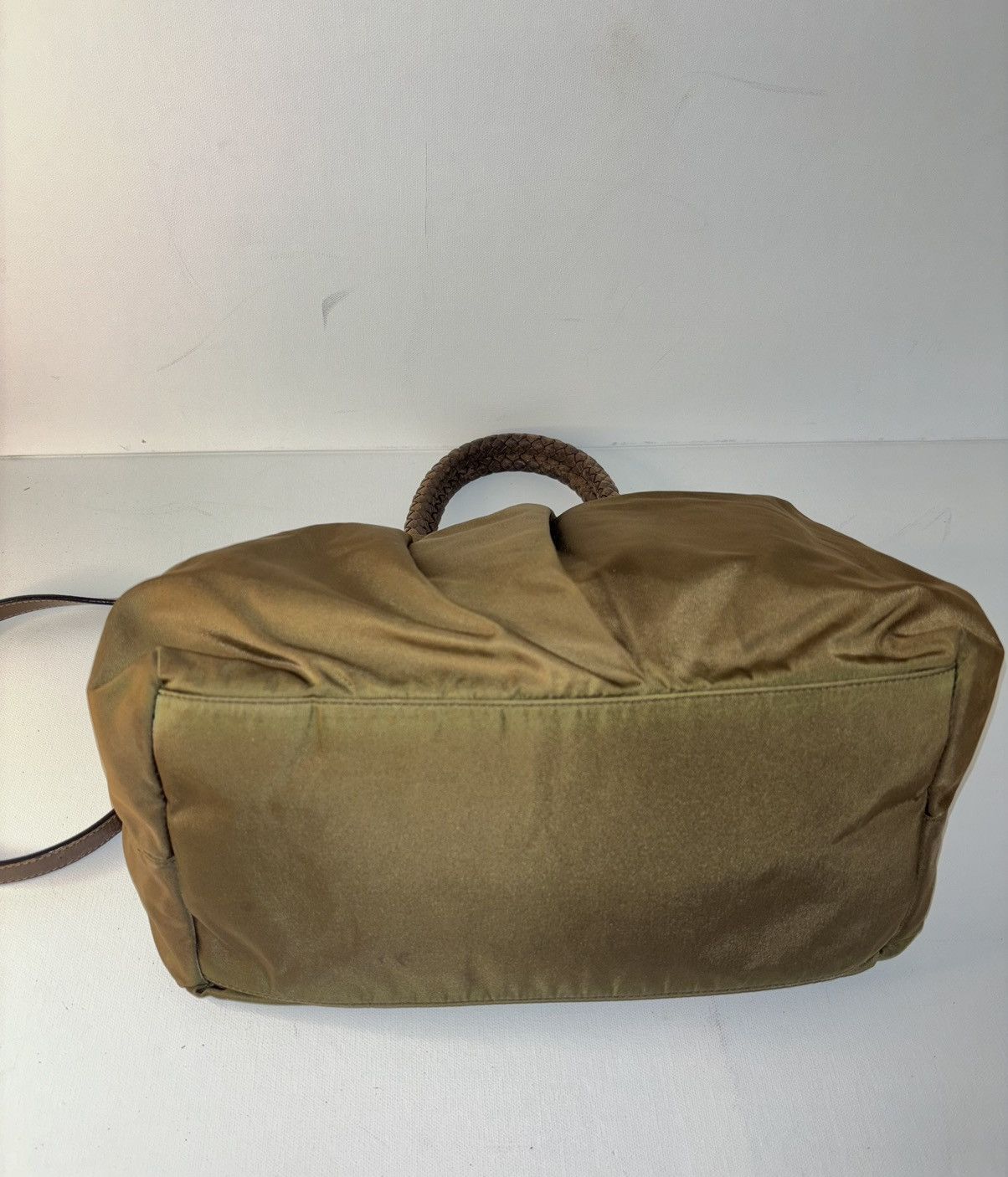 Prada Prada Hand Bag Green Nylon Size ONE SIZE - 3 Thumbnail