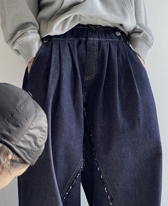 Japanese Brand × Vintage Outdoor cleanfit folded hem distressed pleated baggy jeans Size US 32 / EU 48 - 8 Thumbnail