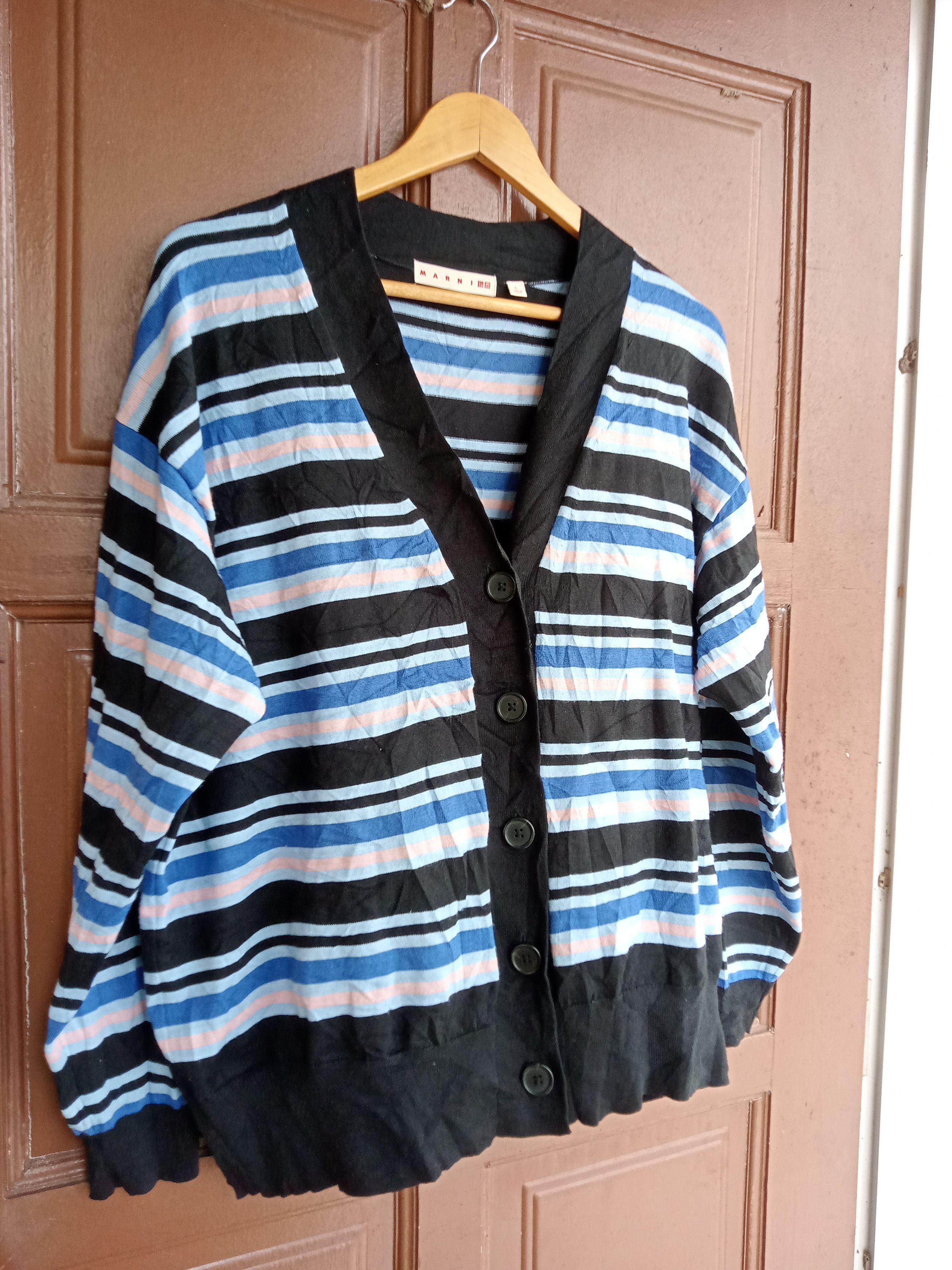 image of Merino Blend Striped Oversized Cardigan, Men's (Size Medium)