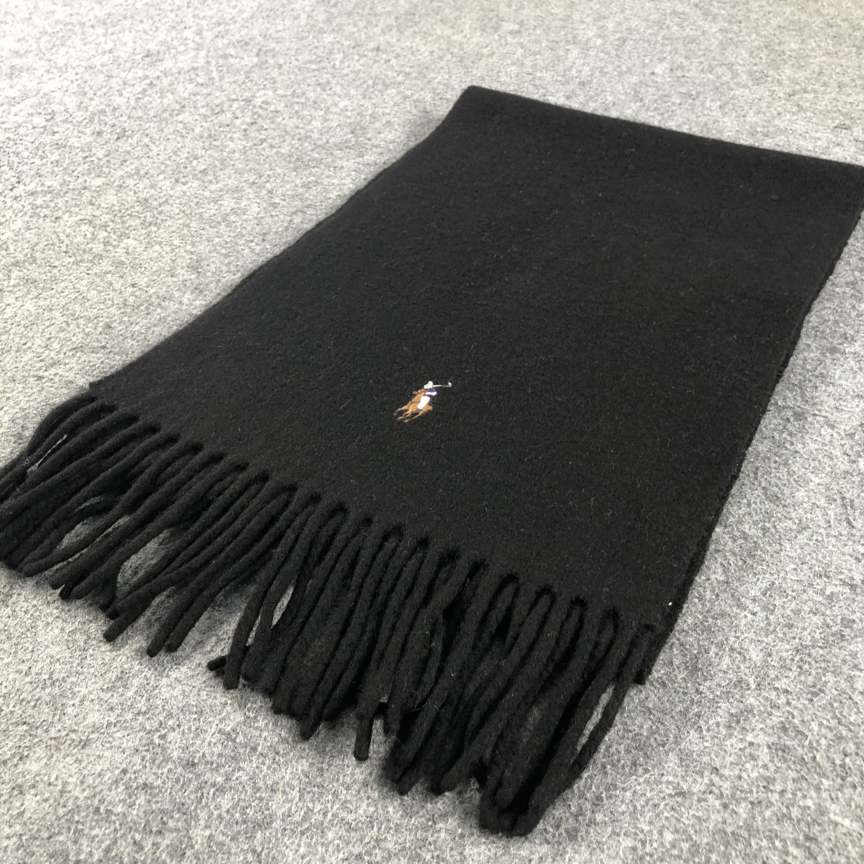 Polo Ralph Lauren Polo Ralph Lauren Black Wool Scarf Muffler V940 Size ONE SIZE - 3 Thumbnail