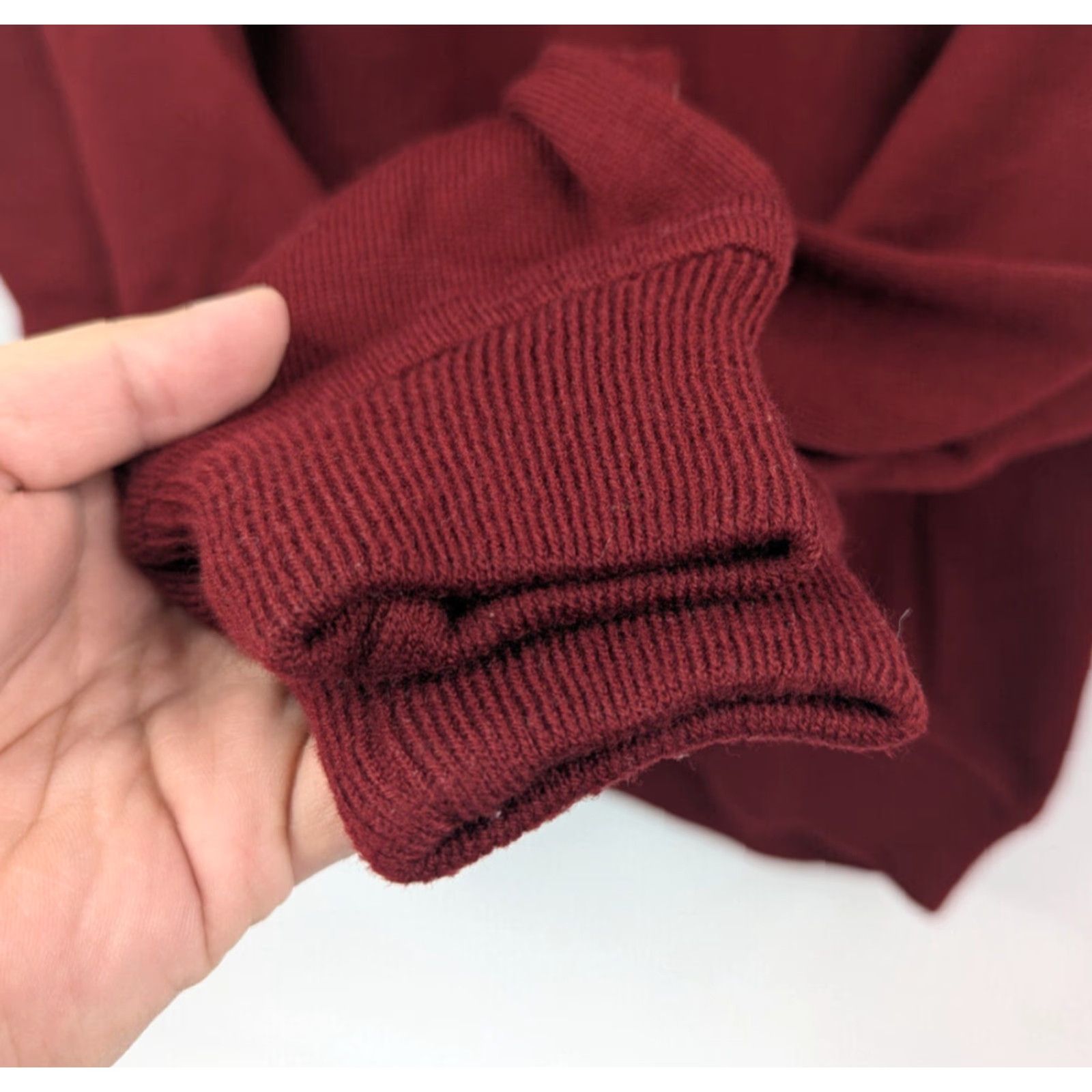 Vintage Grand Banks Mens Red Acrylic Henley 1/4 Button Sweater Size Large Size US L / EU 52-54 / 3 - 3 Thumbnail