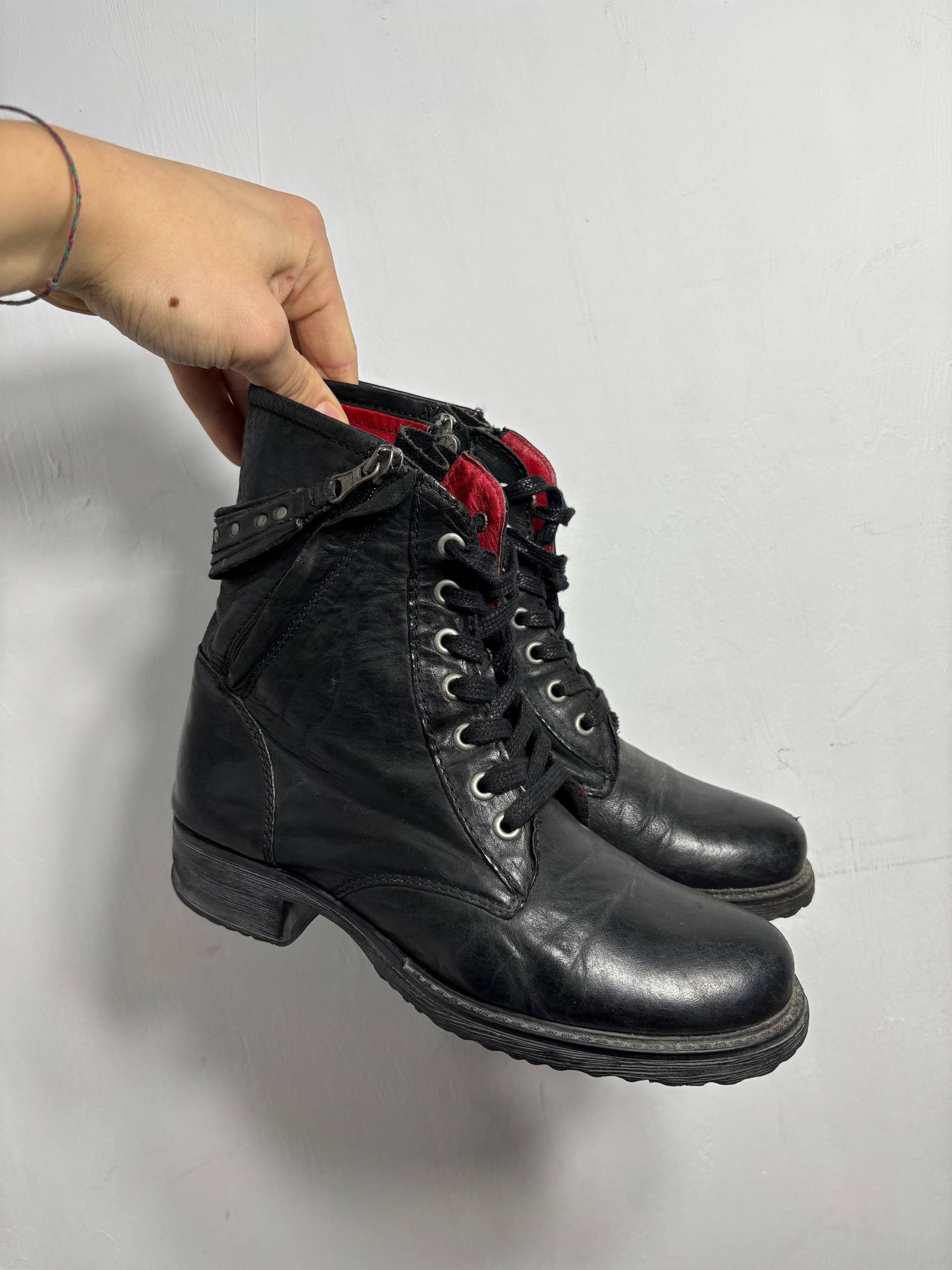 Buffalo London Buffalo Avant Garde Biker Leather Boots VTG Rick Owens STYLE Size US 5.5 / EU 38 - 3 Thumbnail