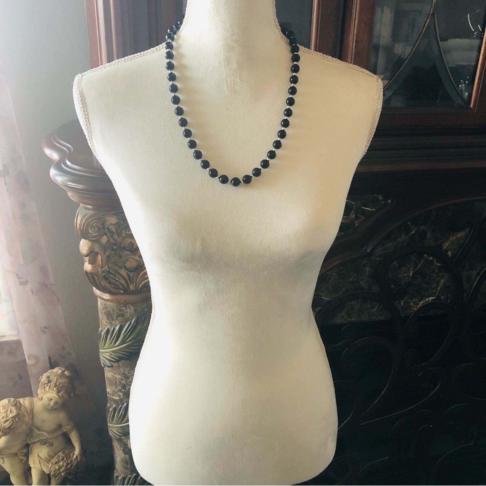 Vintage Vintage 80s black round plastic bead necklace Size ONE SIZE - 6 Thumbnail