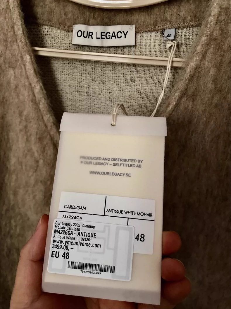 Our Legacy our legacy Light greyish white horsehair cardigan 2503-Next Size US M / EU 48-50 / 2 - 2 Thumbnail