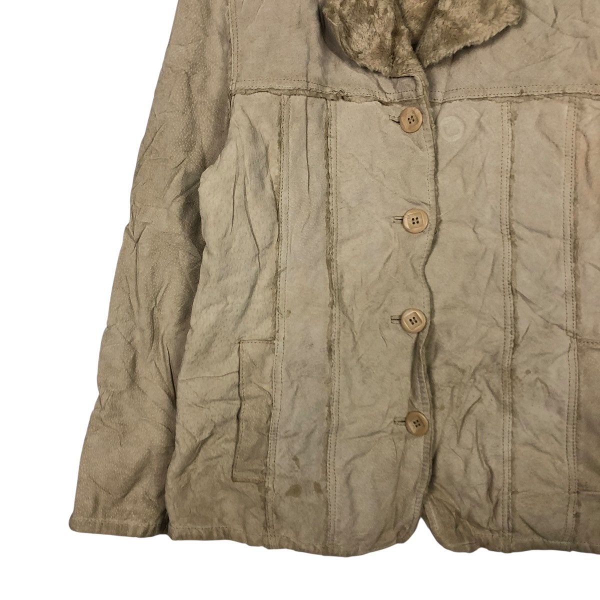 Vintage 🔥VINTAGE LEATHER JACKET BLANKET FUR BAILEY ISSEY MIYAKE Size US M / EU 48-50 / 2 - 6 Thumbnail