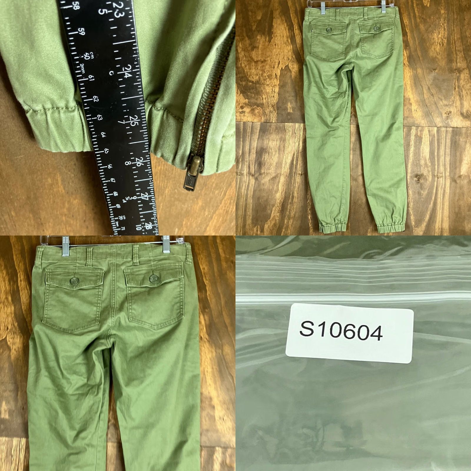 Vintage CAbi Womens Pants Green Low Rise Tapered Ankle Zip Cotton Blend Stretch 2 Size 26" / US 2 / IT 38 - 8 Thumbnail