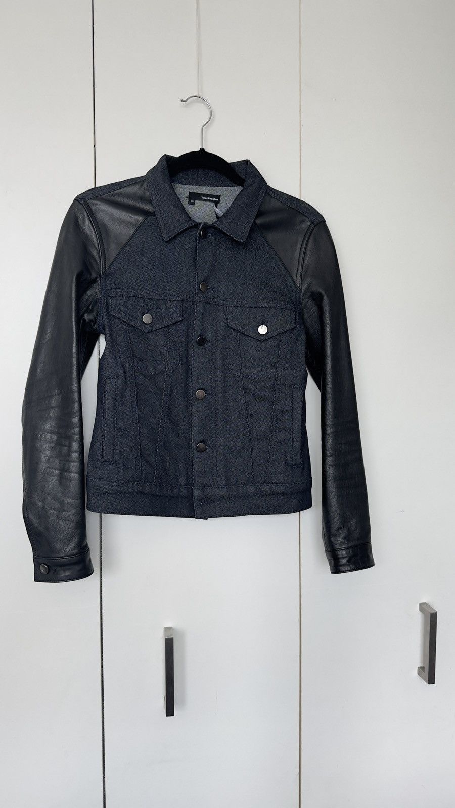 The Kooples Denim and Leather Jacket