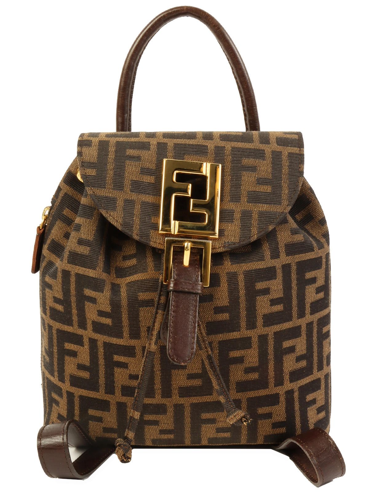image of Fendi Ff Pattern Backpack Brown, Women's