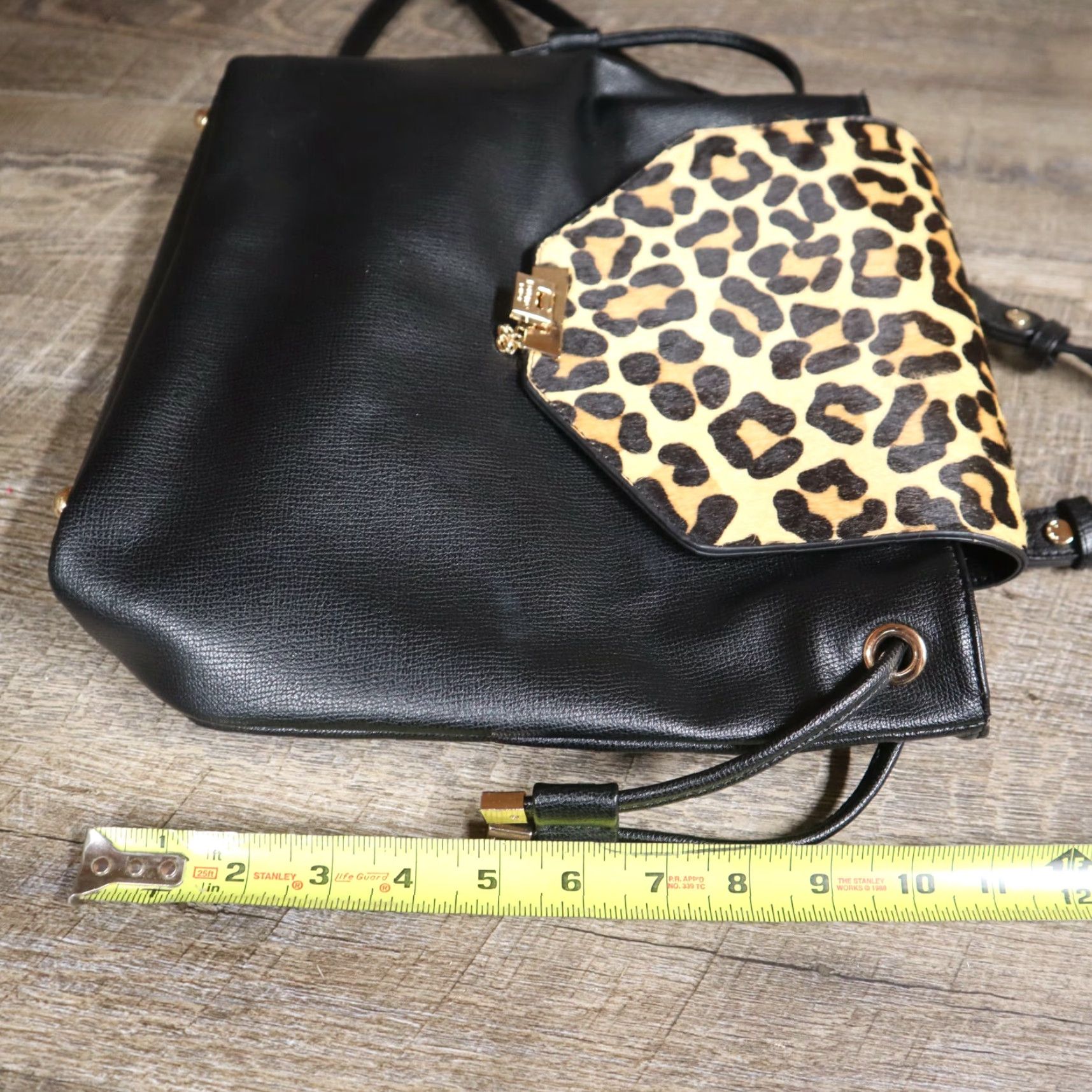 Vintage VINTAGE Dune London Leather Backpack Womens Medium Black Leopard Print Purse Accessories Size ONE SIZE - 7 Thumbnail