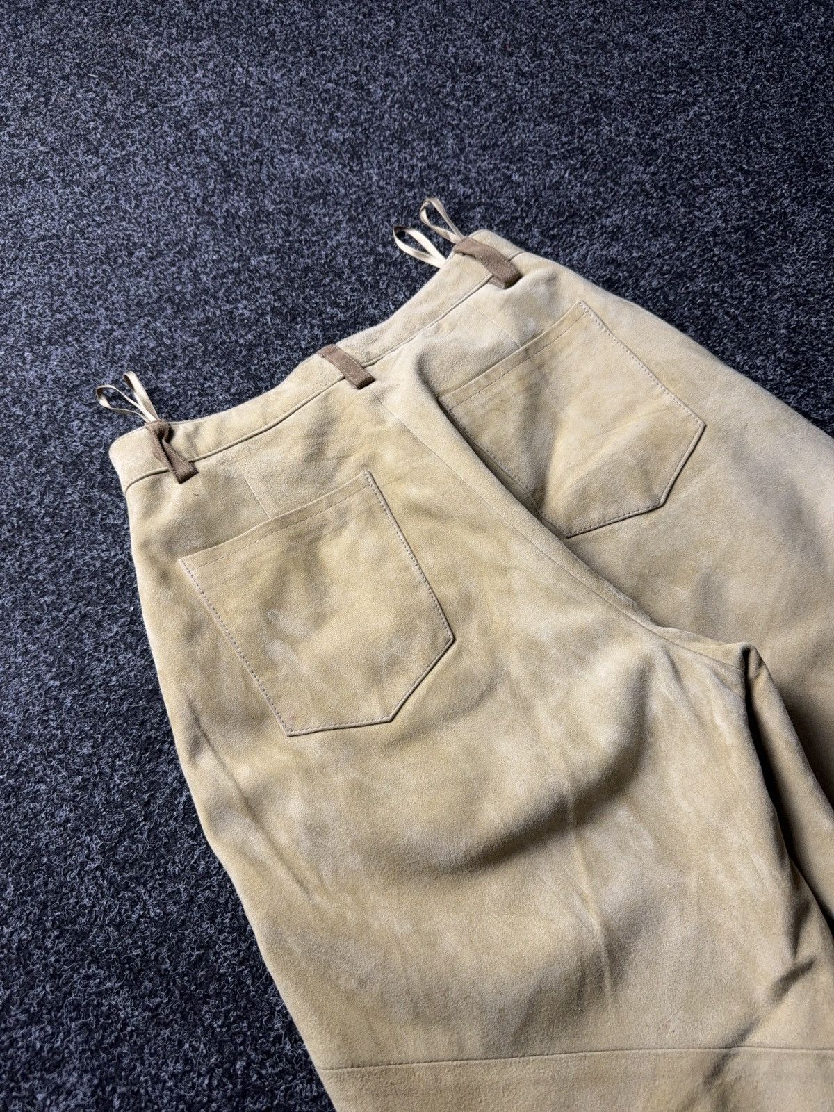 Genuine Leather Vintage 90s Western USA Soln Beige Suede Leather Pants EU38 Size 28" / US 6 / IT 42 - 18 Thumbnail