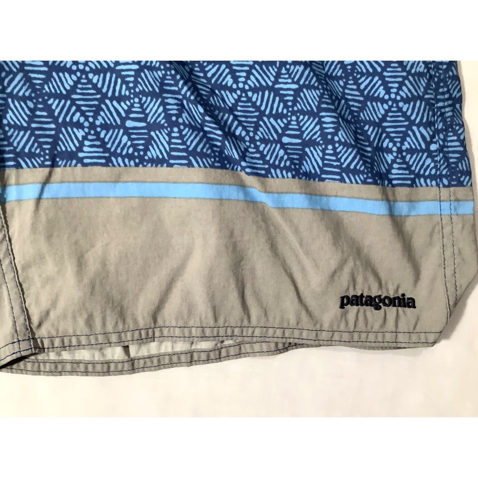 Patagonia Patagonia Board Shorts Mens 36 Blue Gray Stripe Geometric Swim Trunks Nylon Surf Bottom Mens Size US 36 / EU 52 - 3 Thumbnail