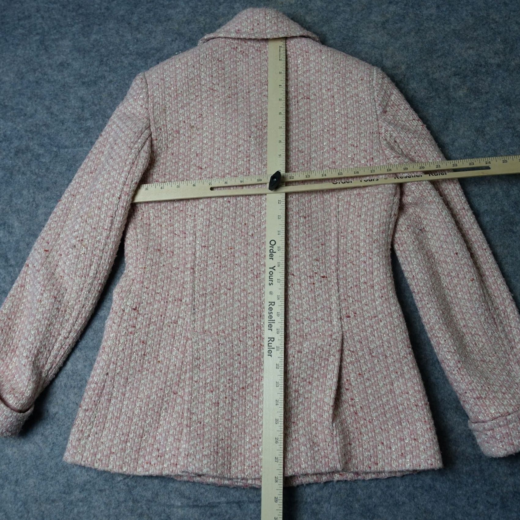Vintage VINTAGE Moda International Coat Women's Small Pink Double Breasted Tweed Wool Pea Size S / US 4 / IT 40 - 7 Thumbnail