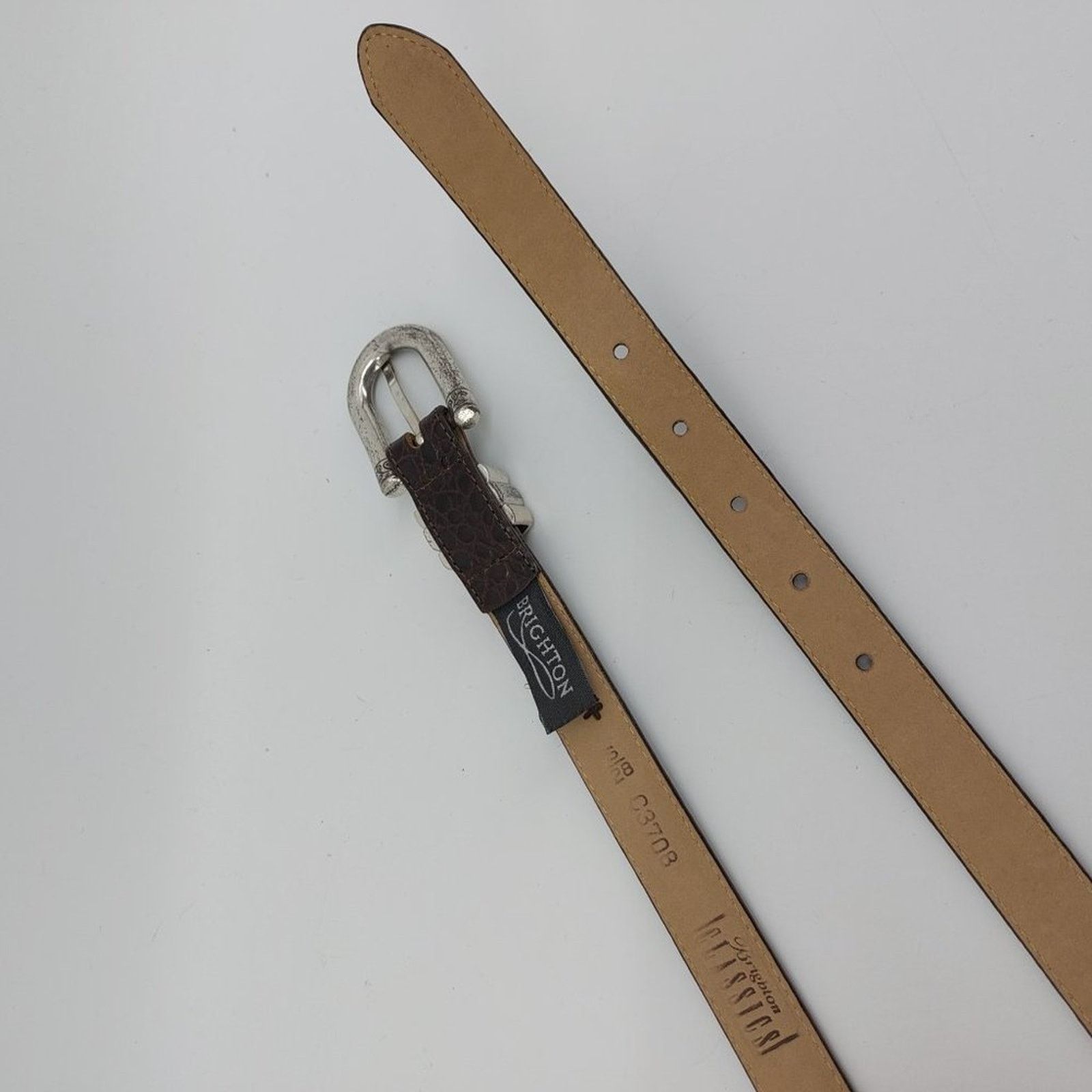 Brighton Vintage Brighton Classic Brown Genuine Leather Belt Size 26 - 6 Thumbnail
