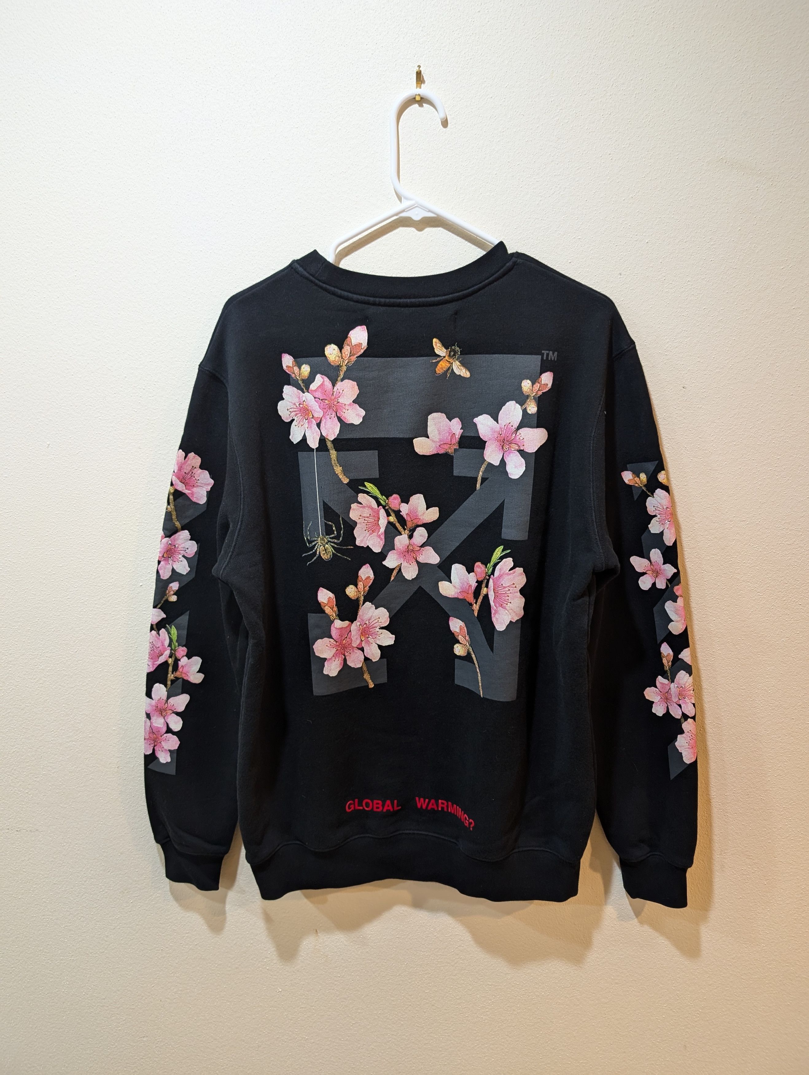 Off White Cherry Blossom Sakara Arrows Crewneck Sweatshirt Grailed