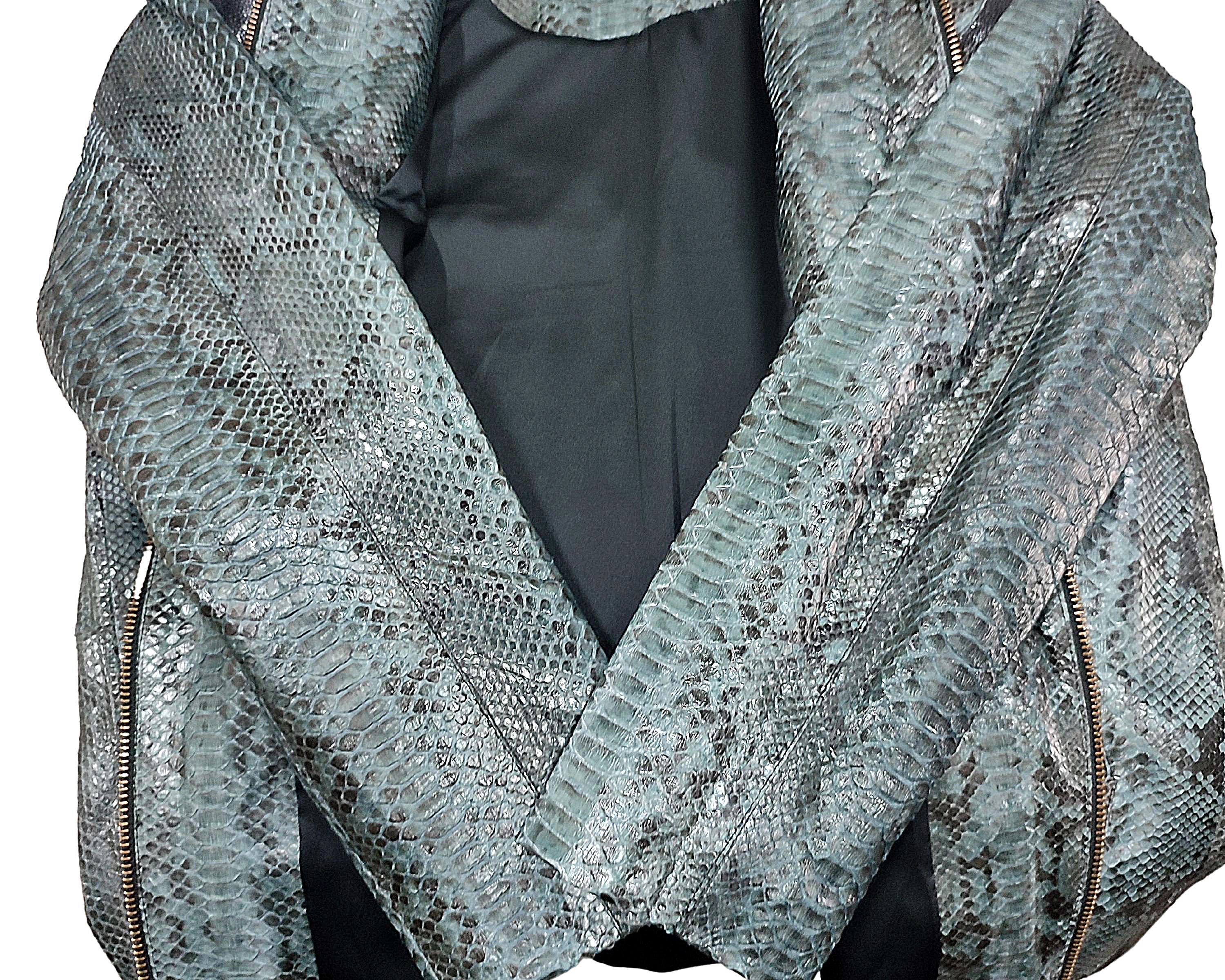 Handmade Snakeskin Jacket for Men with Stingray Skin Accents Size US M / EU 48-50 / 2 - 8 Thumbnail