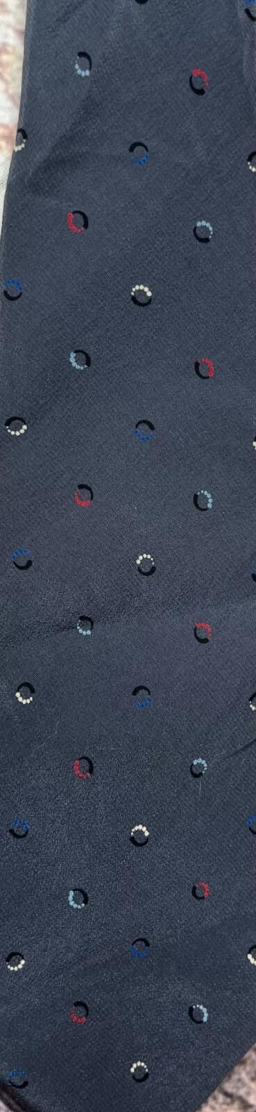 Valentino Mario Valentino 100% Silk Italy Neck Tie Gray Dots Size ONE SIZE - 2 Thumbnail