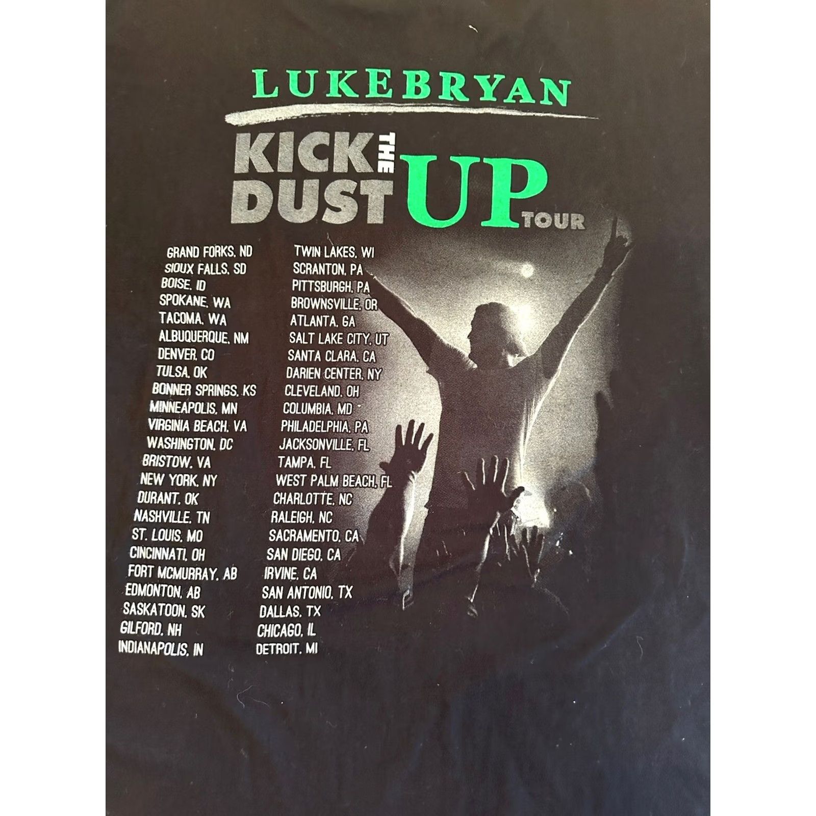 Vintage Luke Bryan Kick The Dust Up Tour T-Shirt 2 Sided Graphic Black XL Men Shirt Size US XL / EU 56 / 4 - 5 Thumbnail