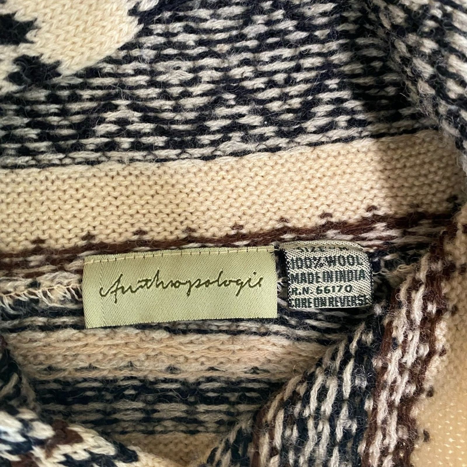 Anthropologie Anthropologie Hooded Sweater Med Wool Nordic Cabincore Boho Size M / US 6-8 / IT 42-44 - 15 Thumbnail