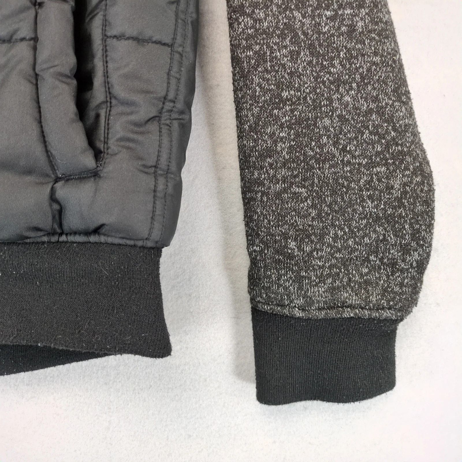 Other Distortion Black Puffer Jacket Men's S Knit Sleeves Full Zip Size US S / EU 44-46 / 1 - 10 Thumbnail
