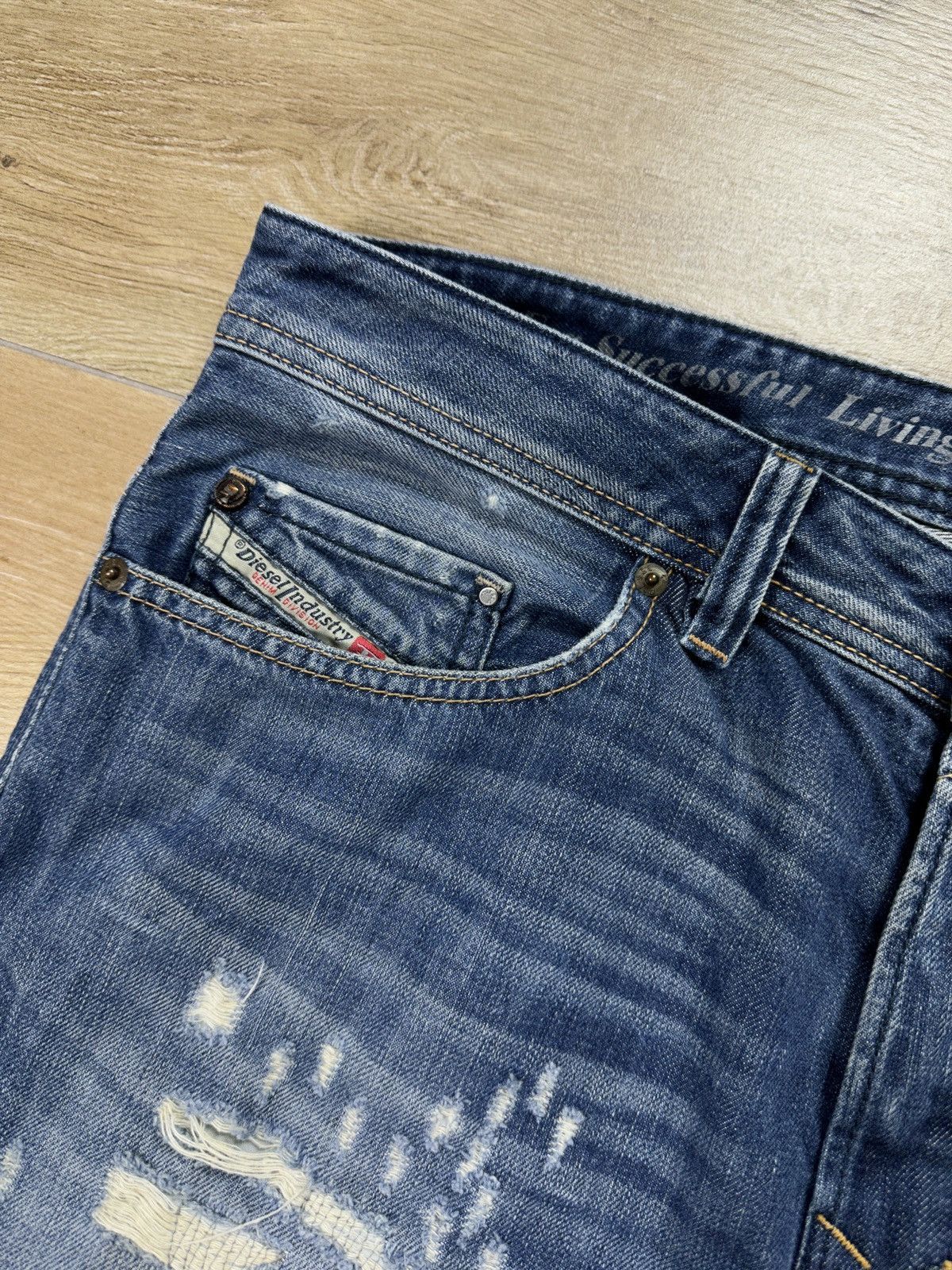 Diesel × Vintage Vintage Y2K Diesel Safado Distressed Denim Jeans Pants Size US 34 / EU 50 - 7 Thumbnail