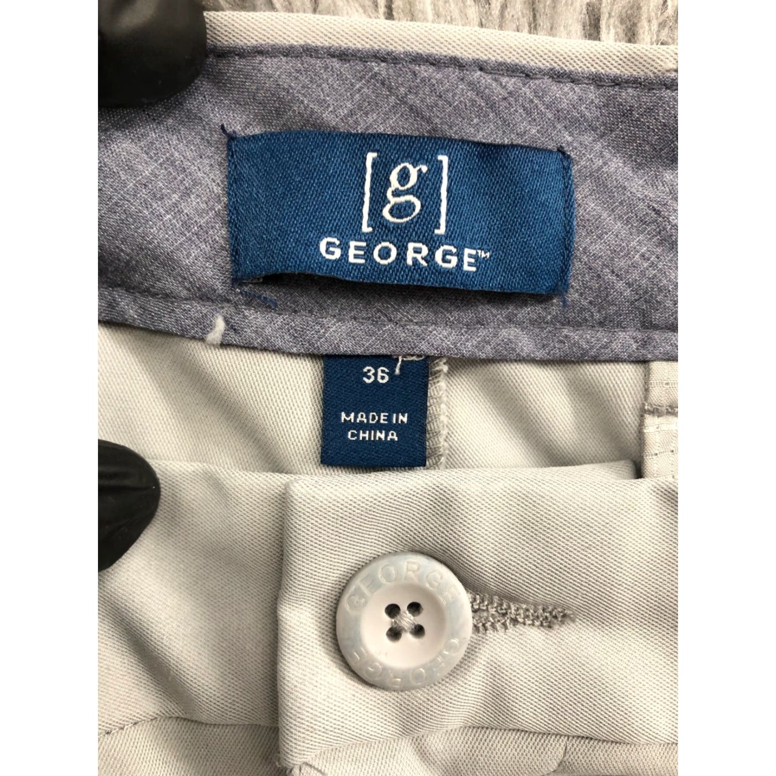 George George Mens Chino Shorts 36 Mid Rise Medium Wash Gray Size US 36 / EU 52 - 7 Thumbnail
