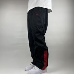 Vintage Nike Sweatpants Jet Black Polyester Reflective Swoosh
