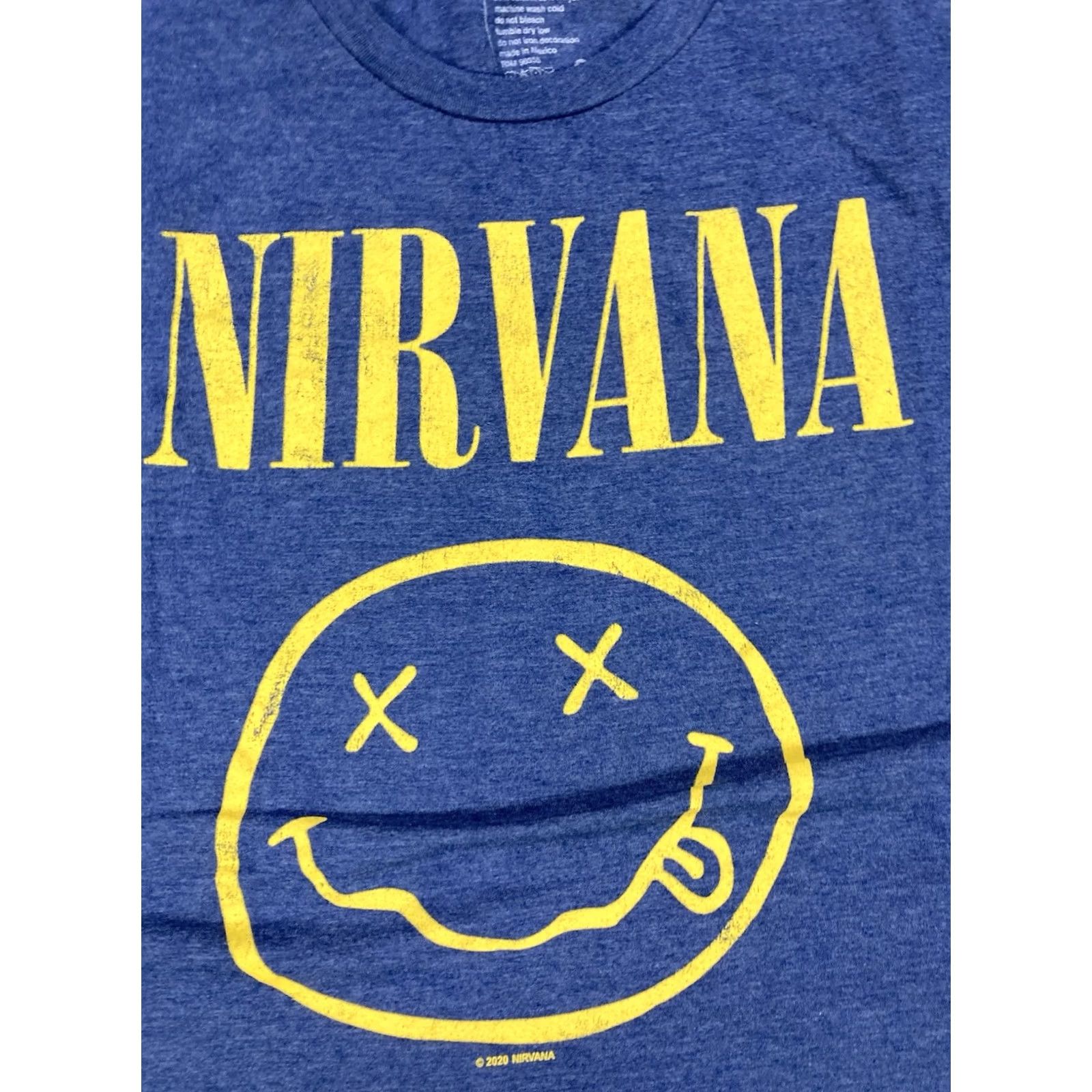 Vintage Nirvana T-Shirt Men XXL Blue Short Sleeve Graphic Print Logo Size US XXL / EU 58 / 5 - 2 Thumbnail