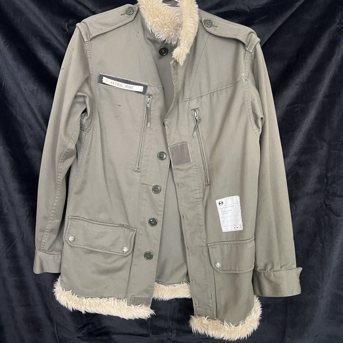Final Home × Issey Miyake Final Home Green Army Jacket with Fur and Glitter details Size US M / EU 48-50 / 2 - 2 Thumbnail