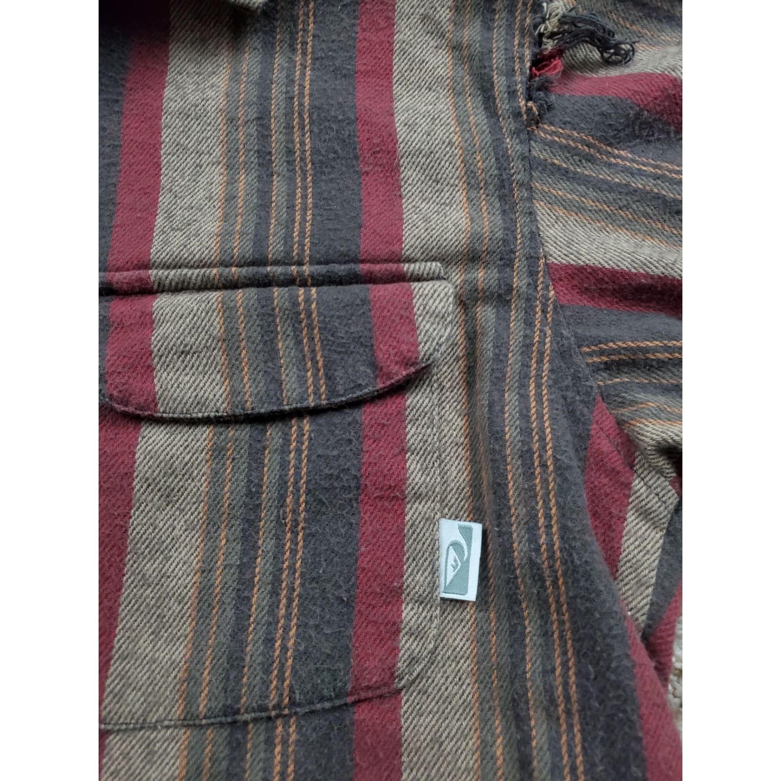 Quiksilver VINTAGE Quiksilver Shirt Mens Small Brown Red Striped Button Up Made in USA 90s Size US S / EU 44-46 / 1 - 4 Thumbnail
