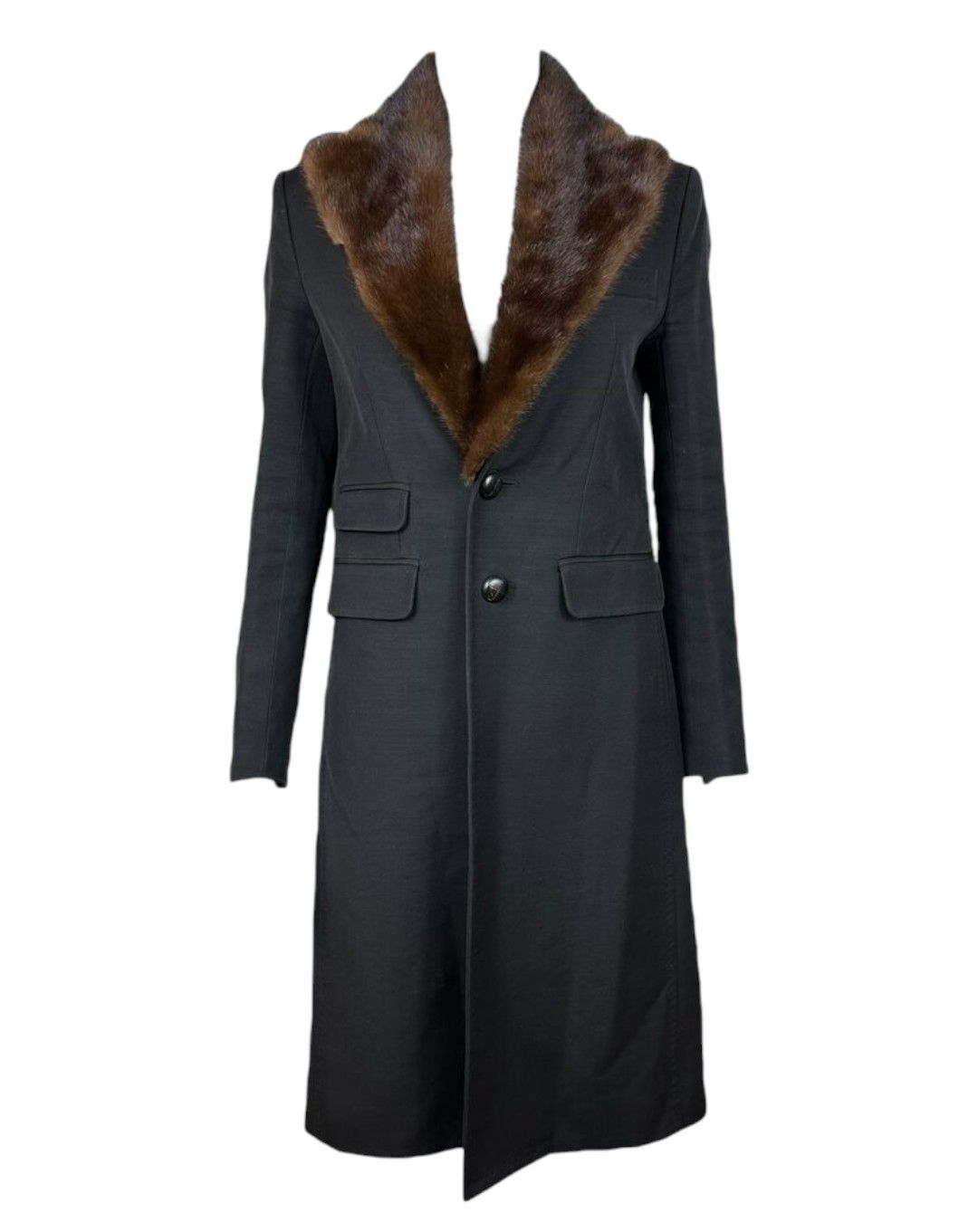 Dsquared2 MINK FUR COLLAR WOOL COAT Size M / US 6-8 / IT 42-44 - 1 Thumbnail