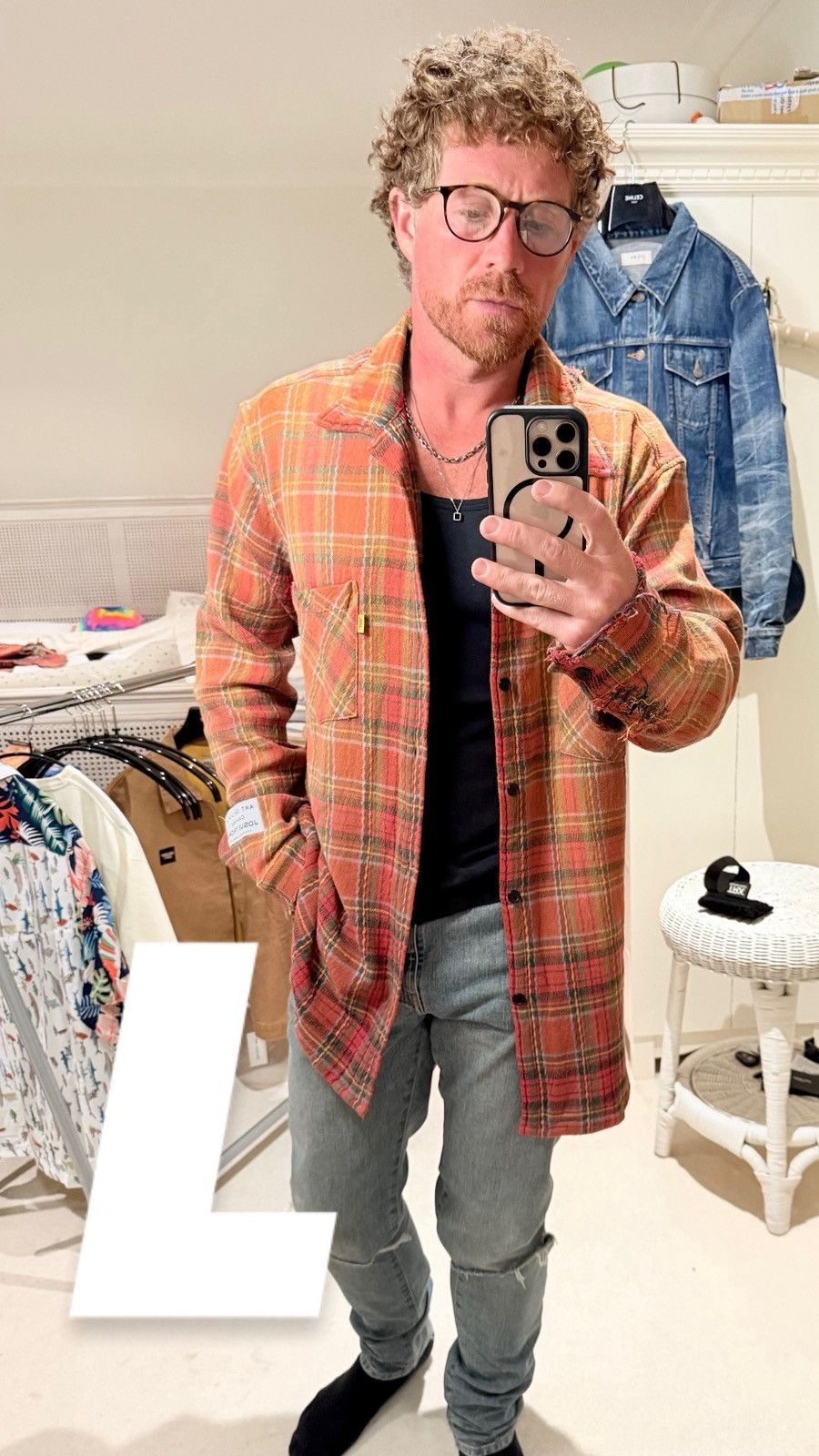 Gallery Dept. Gallery Dept Marley Distressed Checked Cotton-Flannel Shirt Size US XL / EU 56 / 4 - 4 Thumbnail