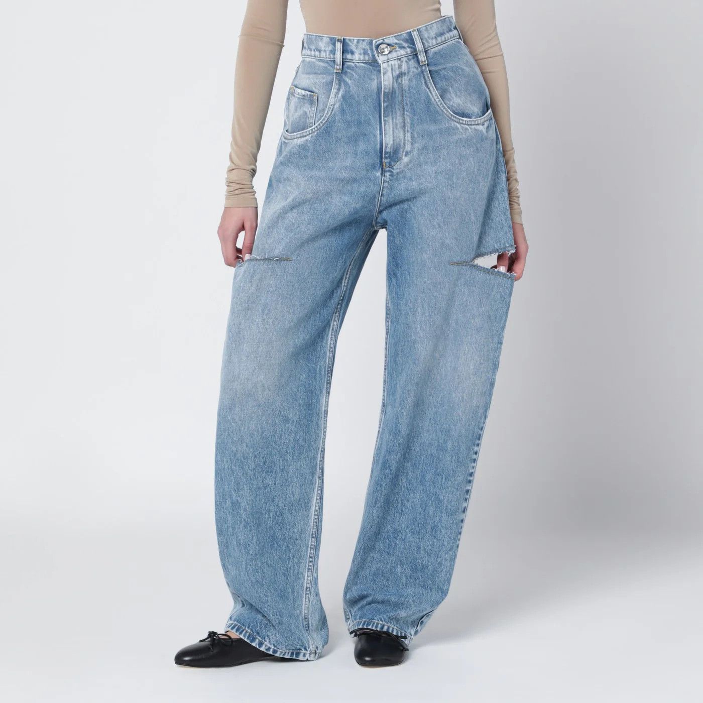 Maison Margiela o1d2blof0426 Jeans with Drawstrings in Light Blue Size 26" / US 2 / IT 38 - 1 Thumbnail