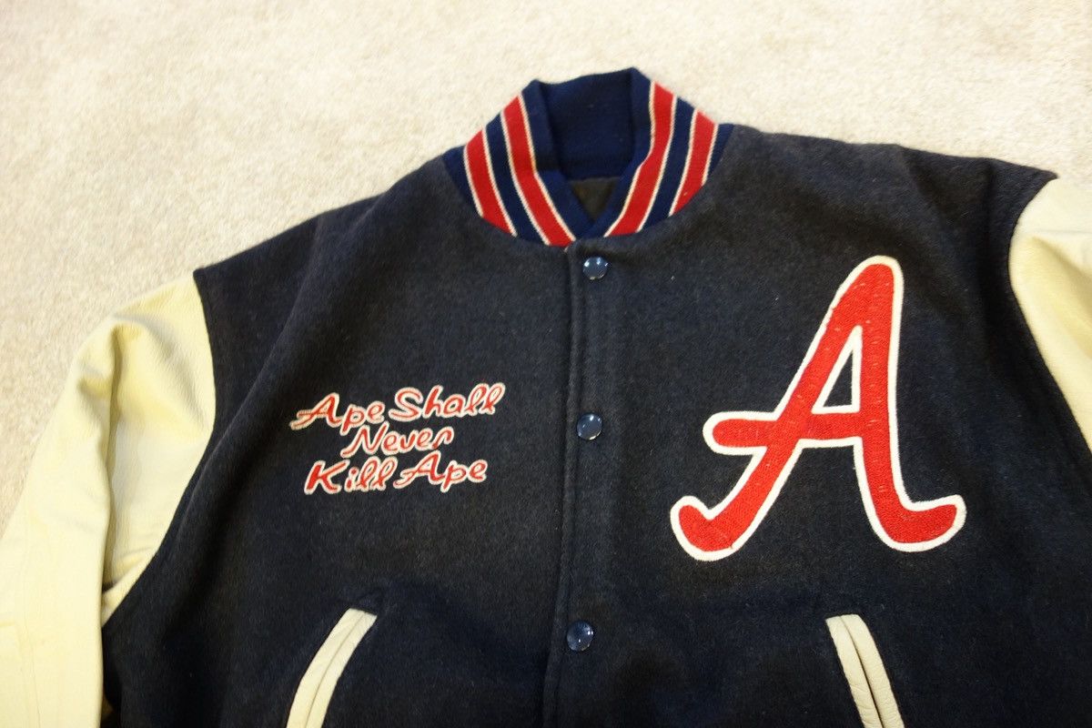 Bape Bape 1998AW Leather Varsity Jacket Directed by Nigo Size US L / EU 52-54 / 3 - 11 Thumbnail