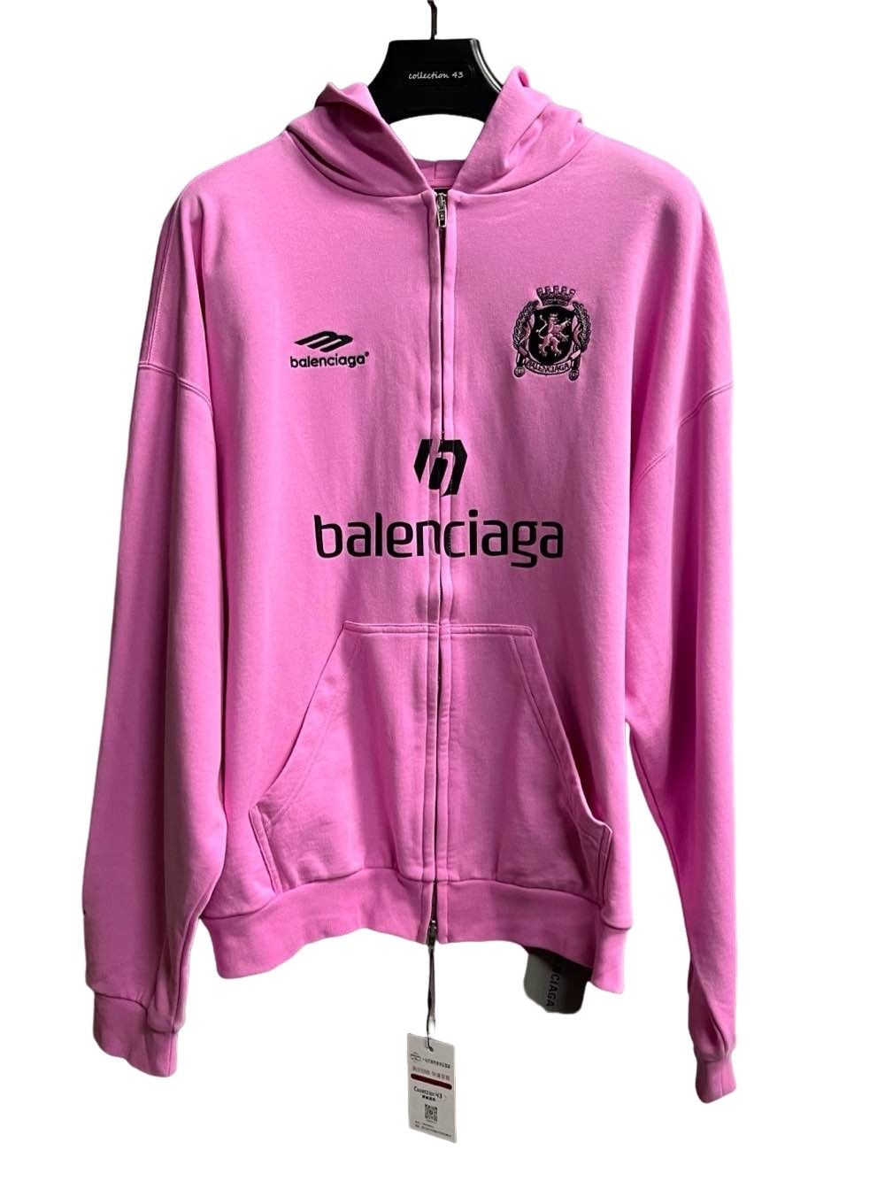 Balenciaga Balenciaga Pink Paris Soccer Hoodie | Grailed