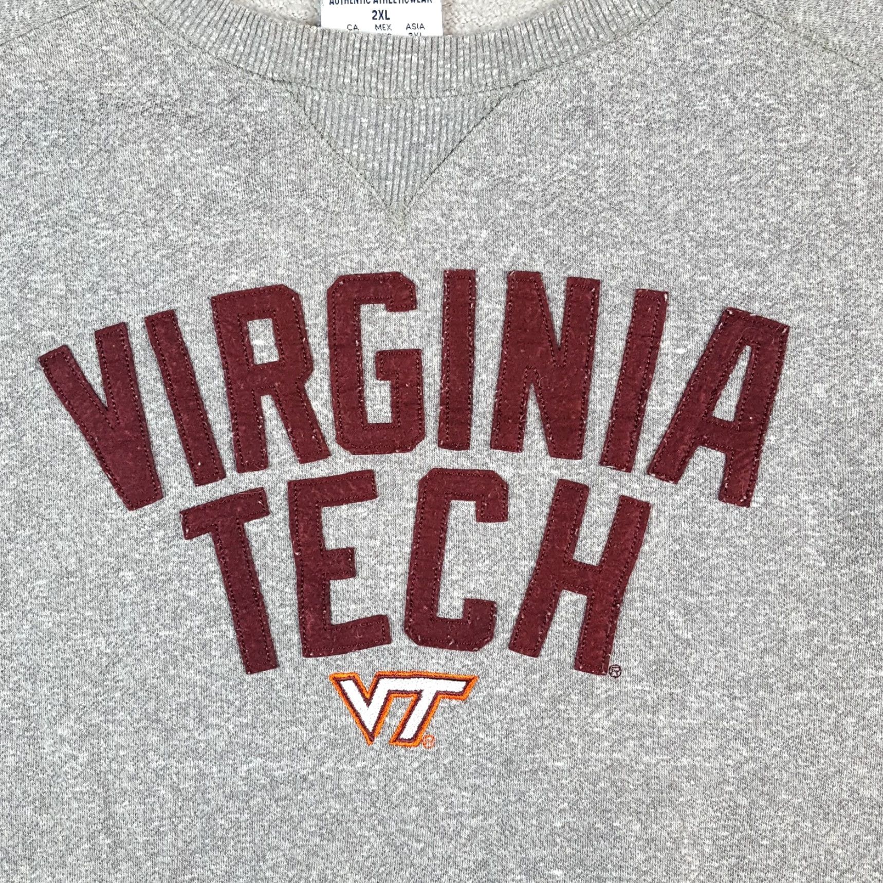 Champion Vintage Champion VT Hokies Football Pullover Sweatshirt Mens 2XL Gray Crewneck Sweatshirt Size US XXL / EU 58 / 5 - 3 Thumbnail