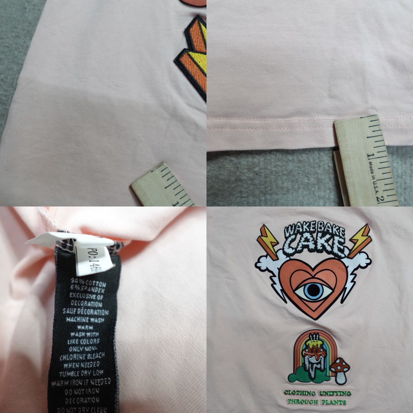 Vintage Wedding Cake Shirt XL Pink Double-Sided Embroidered Crew Neck Short Sleeve Jersey Cotton Men Size US XL / EU 56 / 4 - 8 Thumbnail
