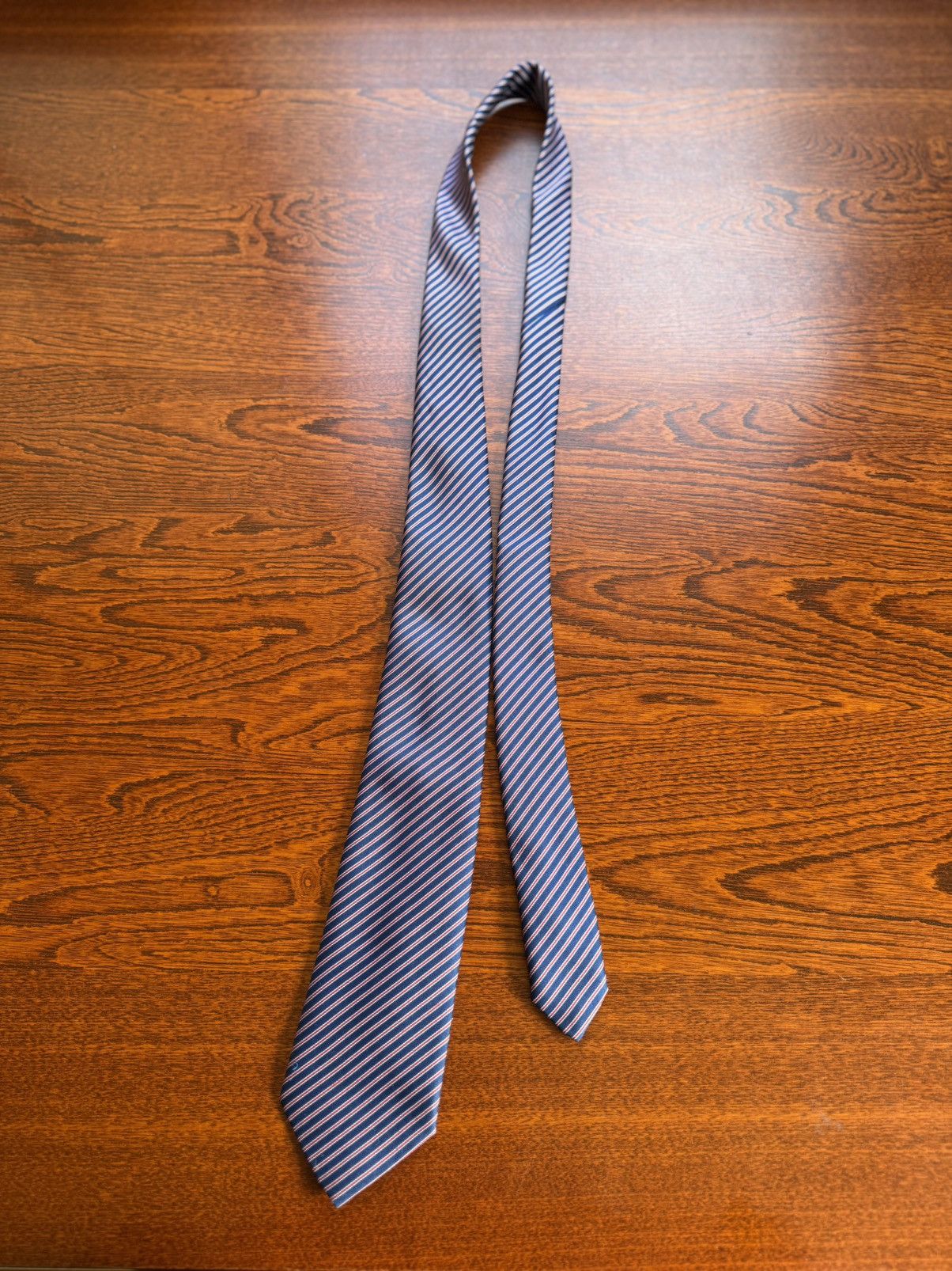 Other Ranten Navy Regimental Stripe Silk Tie Made in Japan Size ONE SIZE - 2 Thumbnail