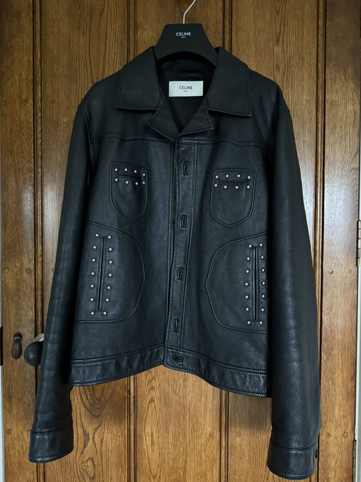 Celine FW20 Celine Hedi Slimane studded leather jacket 54 blouson Size US L / EU 52-54 / 3 - 9 Thumbnail