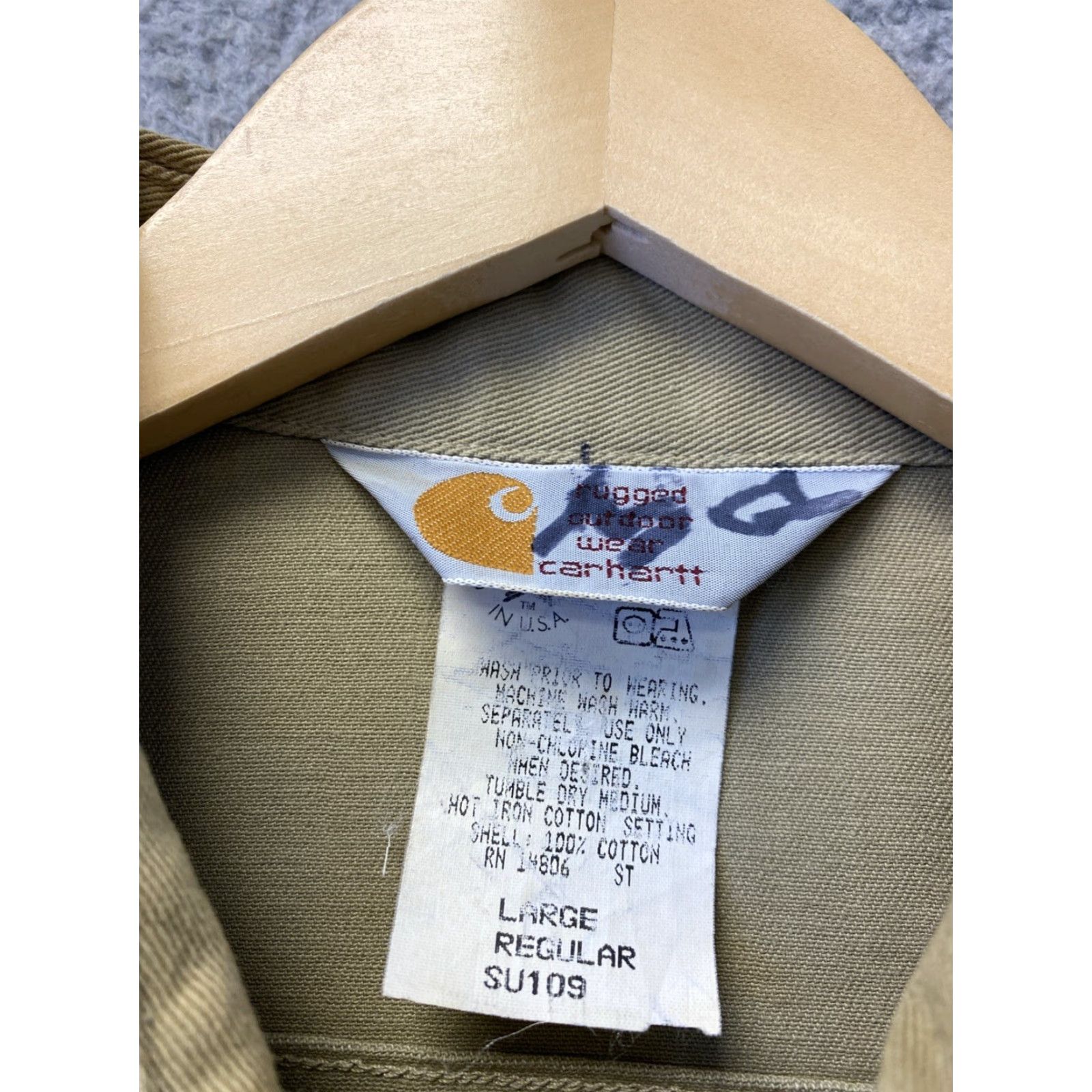 Carhartt VINTAGE Carhartt Outdoor Rugged Shirt Men Large Khaki Cotton Twill Casual Fall Winter Spring Size US L / EU 52-54 / 3 - 3 Thumbnail