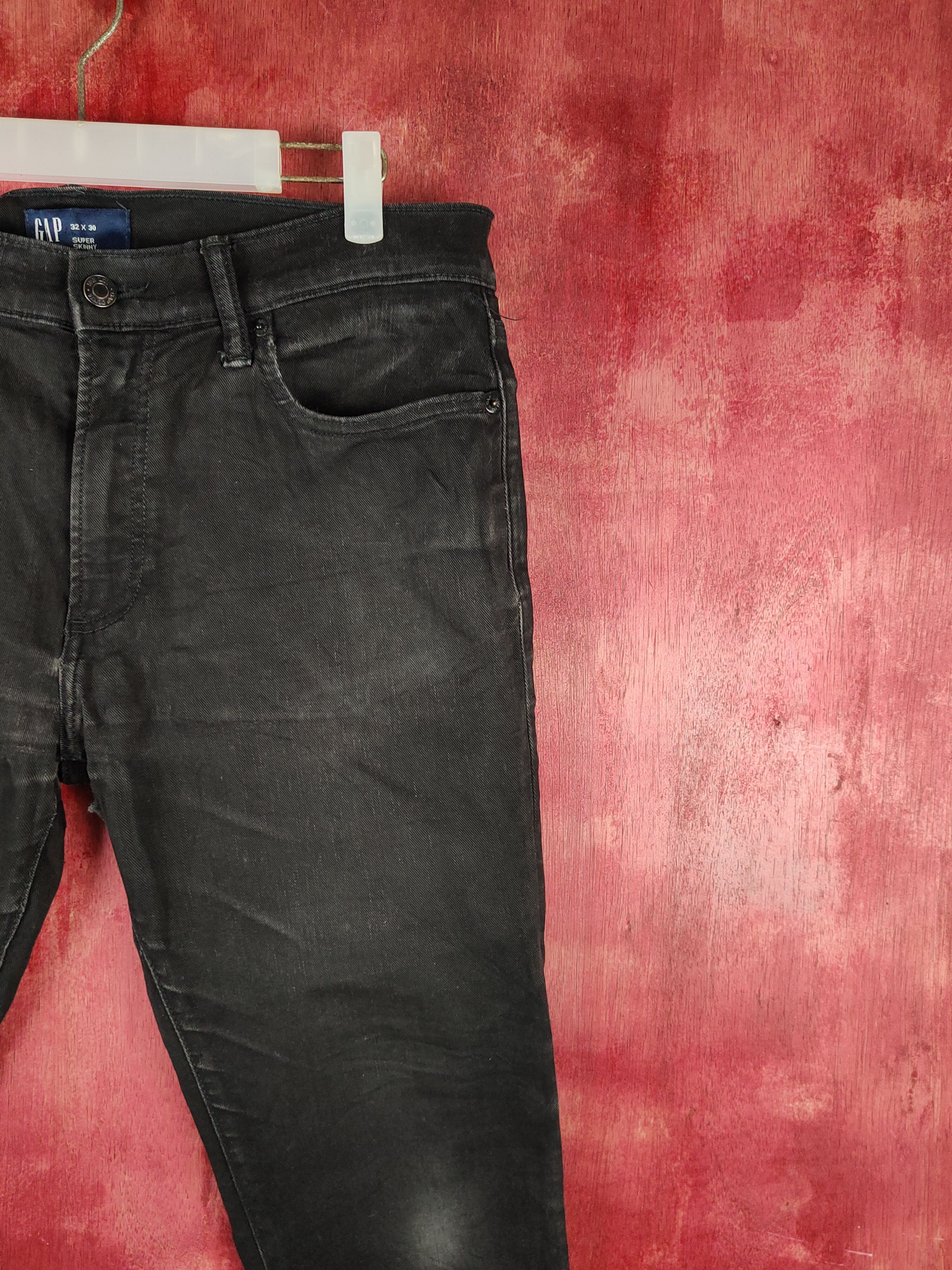 Gap Gap Black Distressed Ripped Skinny Jeans #S2312 Size US 32 / EU 48 - 5 Thumbnail
