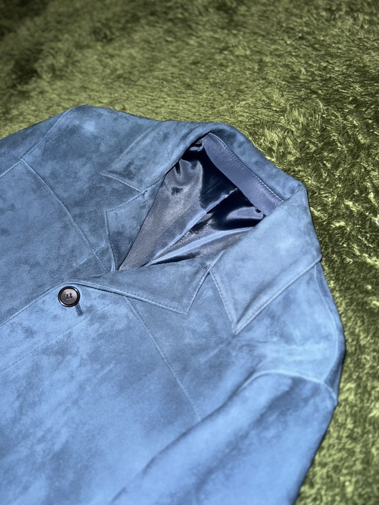 System [95] SYSTEM Lambskin Suede Trucker Leather Jacket Size US M / EU 48-50 / 2 - 2 Thumbnail